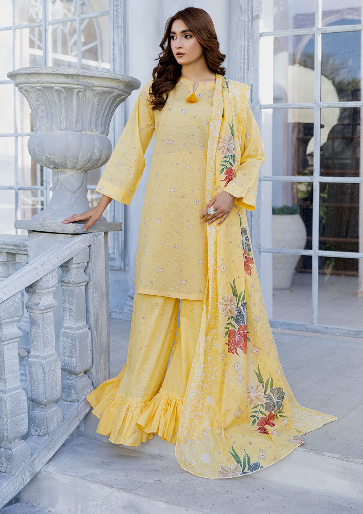 Safwa Blueberry Doria Lawn Vol-01'24 BLB-01 - Mohsin Saeed Fabrics