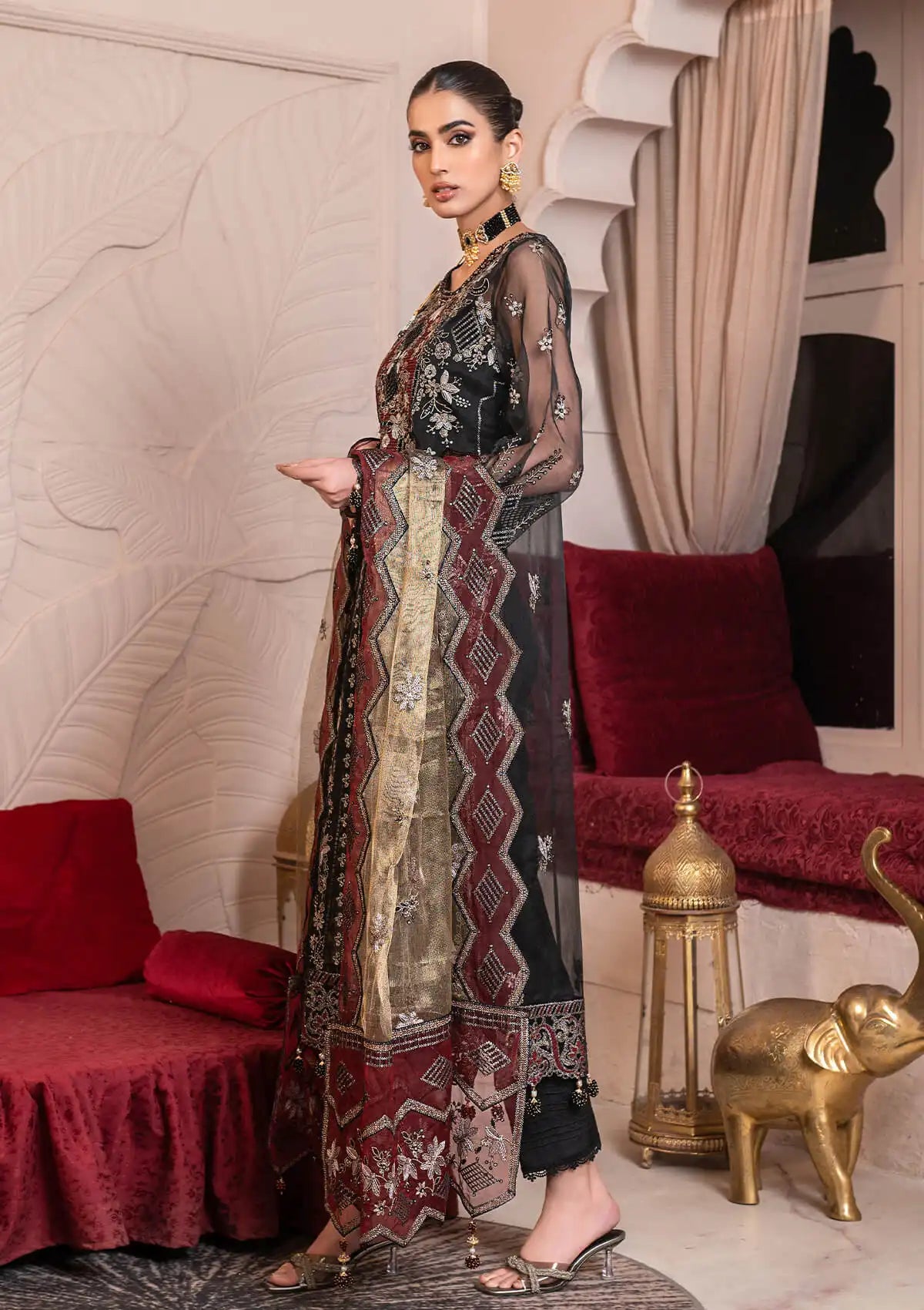 JJ Embellish By Janique'23 Vol-01 D-006 Black Frescoe