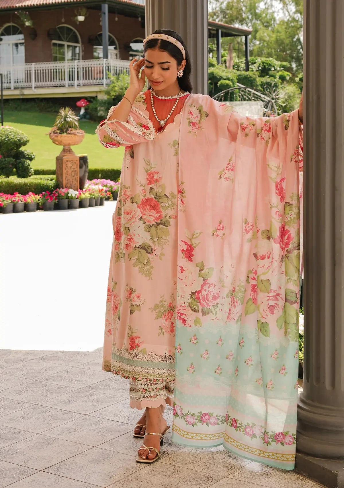 Elaf Prints Lawn Collection'24 EEP-01B-Petal Pulse - Mohsin Saeed Fabrics