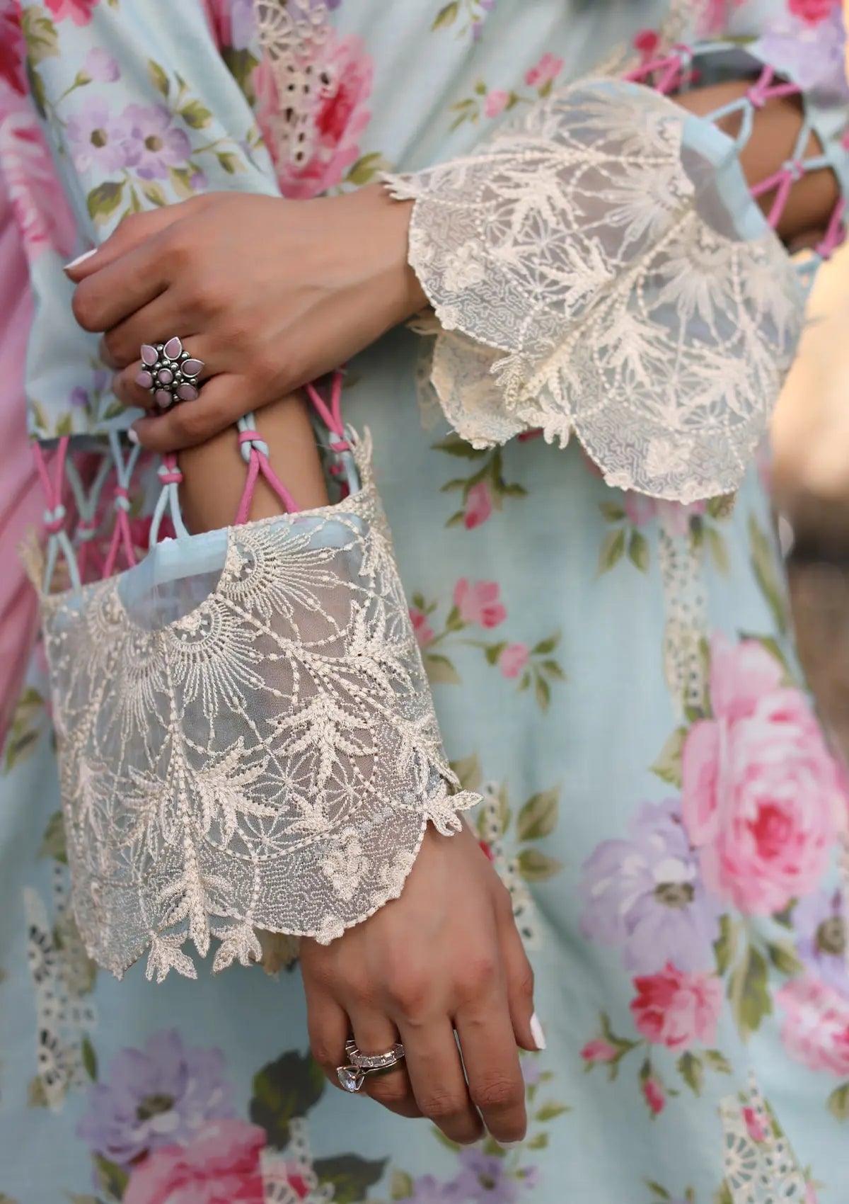 Elaf Print Chikankari Lawn'24 ECK-04B GLACIELLA - Mohsin Saeed Fabrics