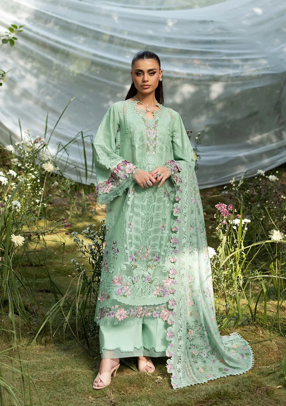 Elaf Luxury Lawn Vol-2'26 ELQ-3A DAISY CHAIN