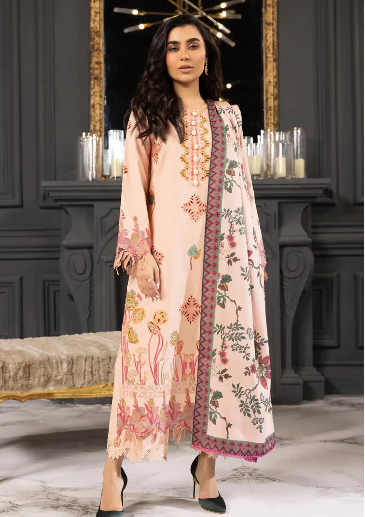 Rang Rasiya Carnation Khaddar'23 D-04 ZIMAL - Mohsin Saeed Fabrics