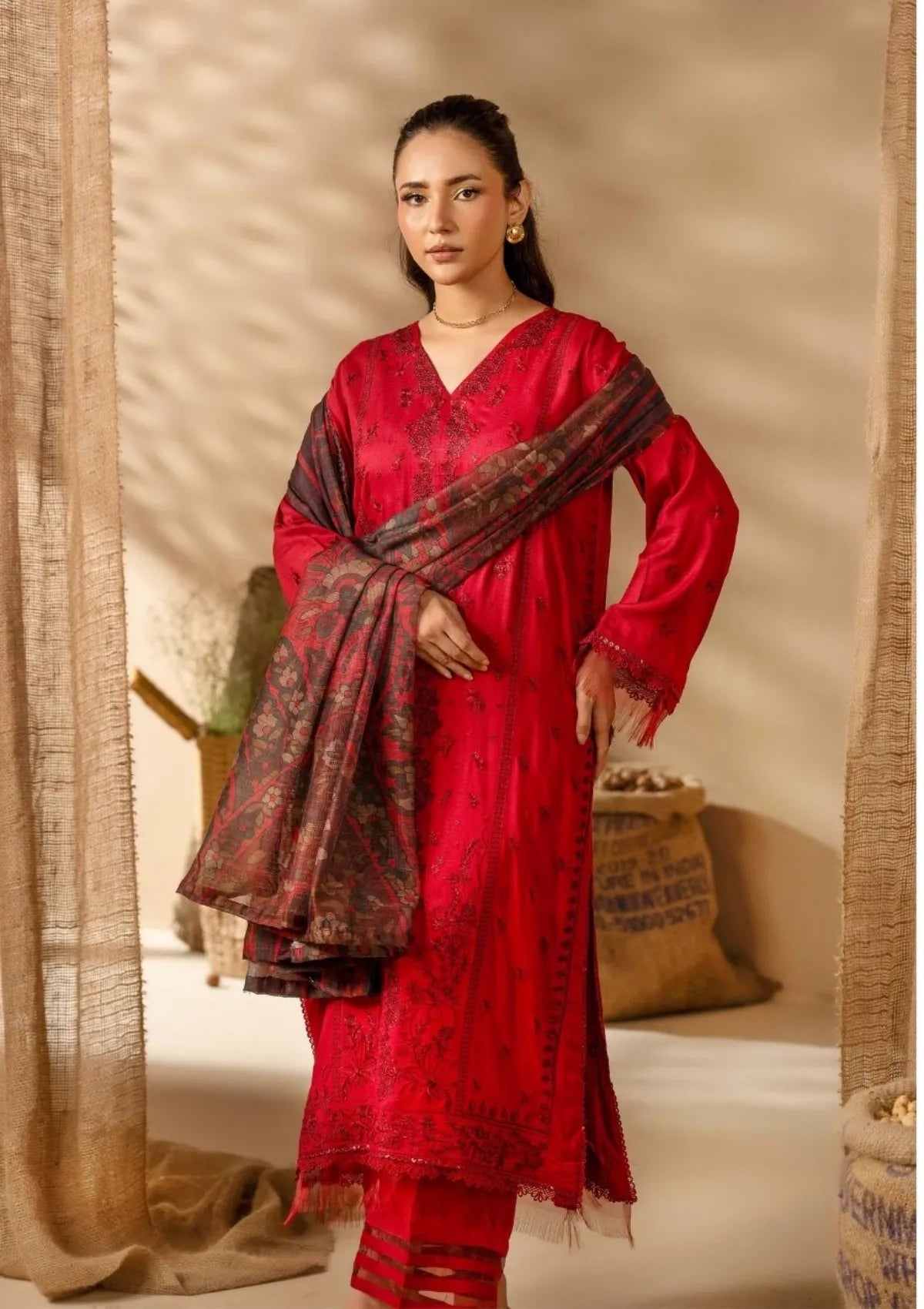 Khoobsurat Emb Slub Linen'25 EK-303