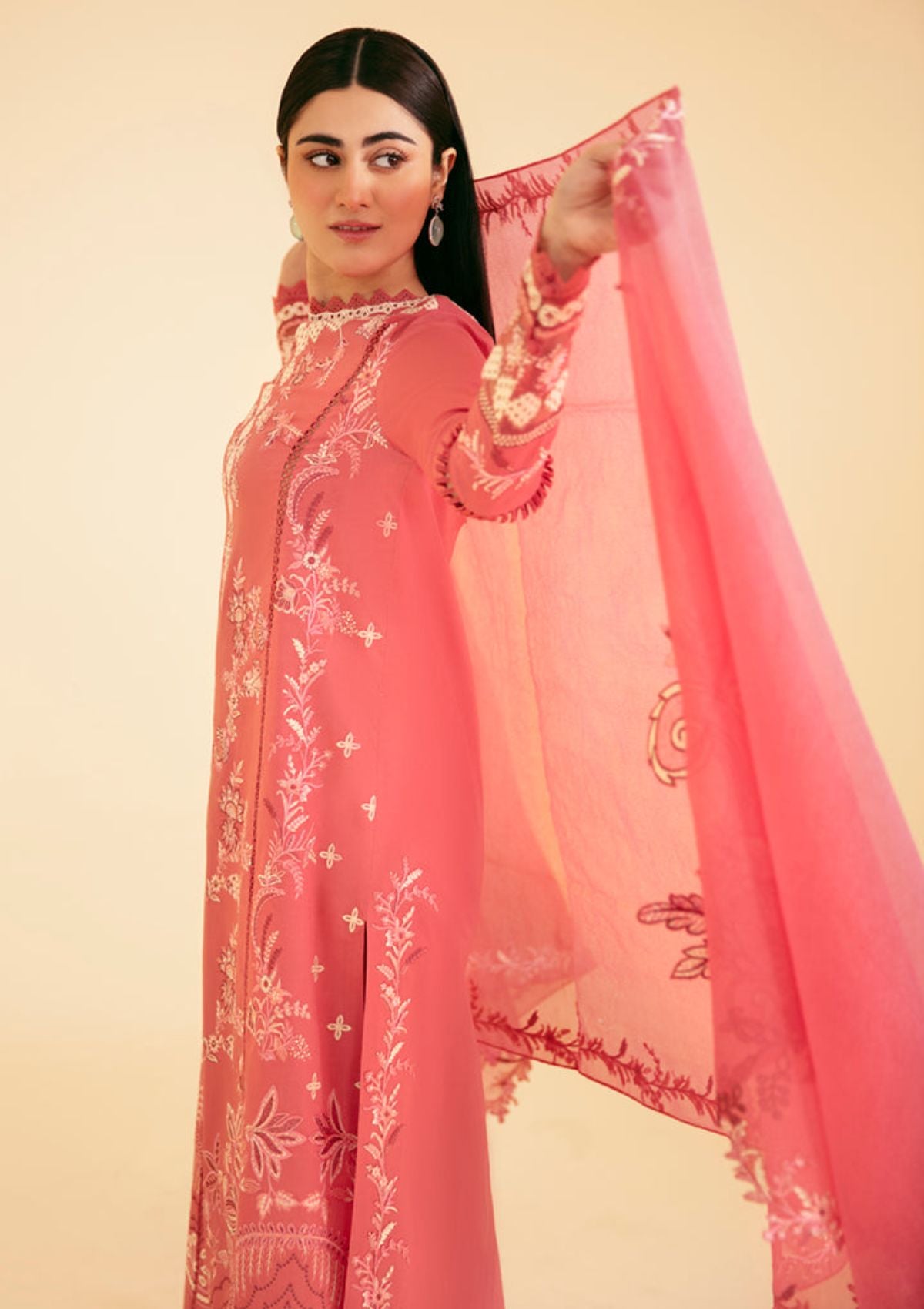 Qalamkar Qlinekari Luxury Lawn'24 SQ-09 SENA - Mohsin Saeed Fabrics