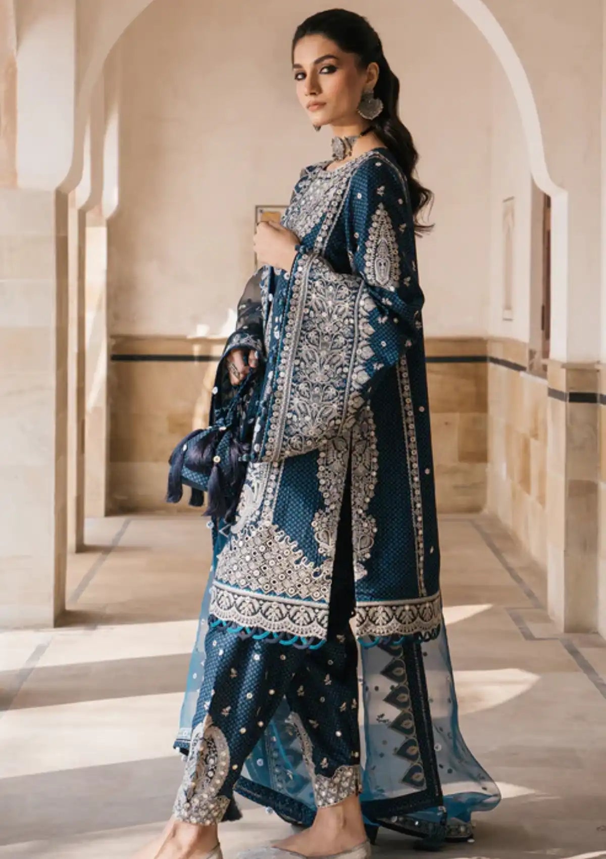 Jazmin Shahkaar Luxury Lawn'24 D-05 - Mohsin Saeed Fabrics