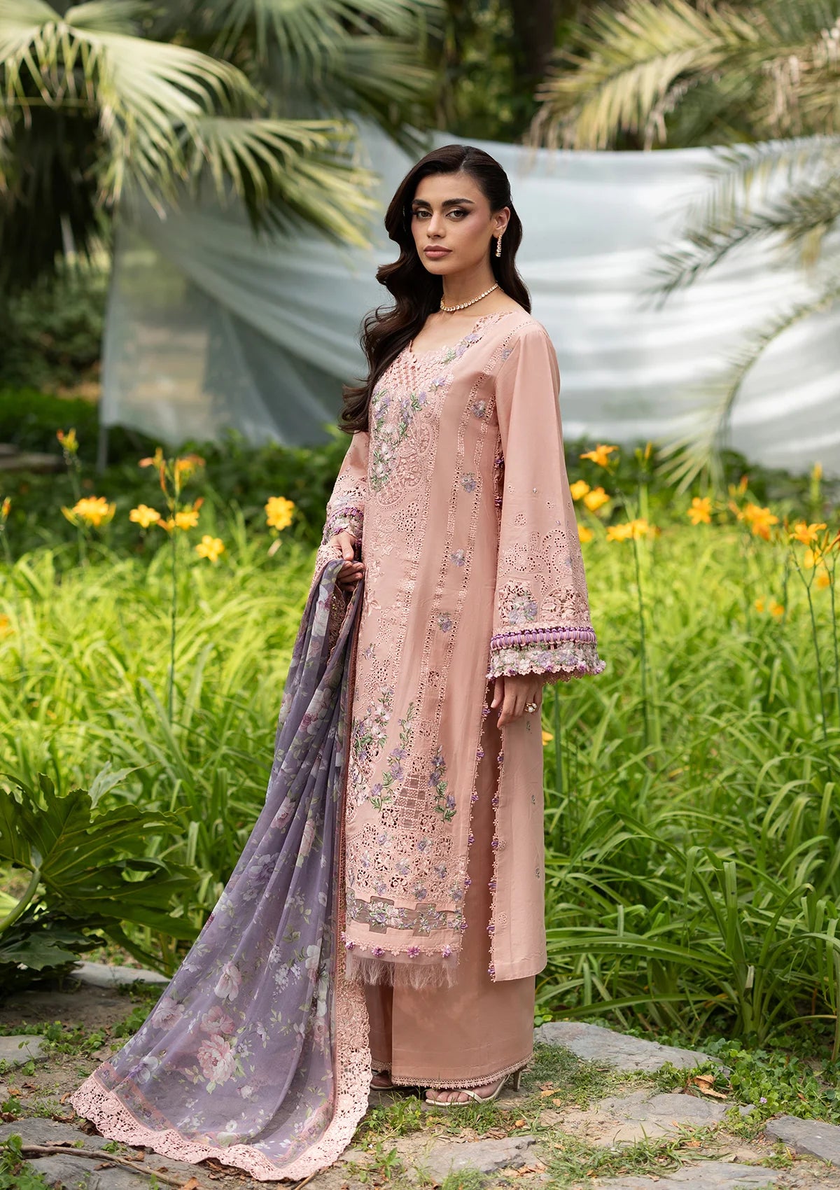 Elaf Luxury Lawn Vol-2'26 ELQ-6A BLUSHING ROSE