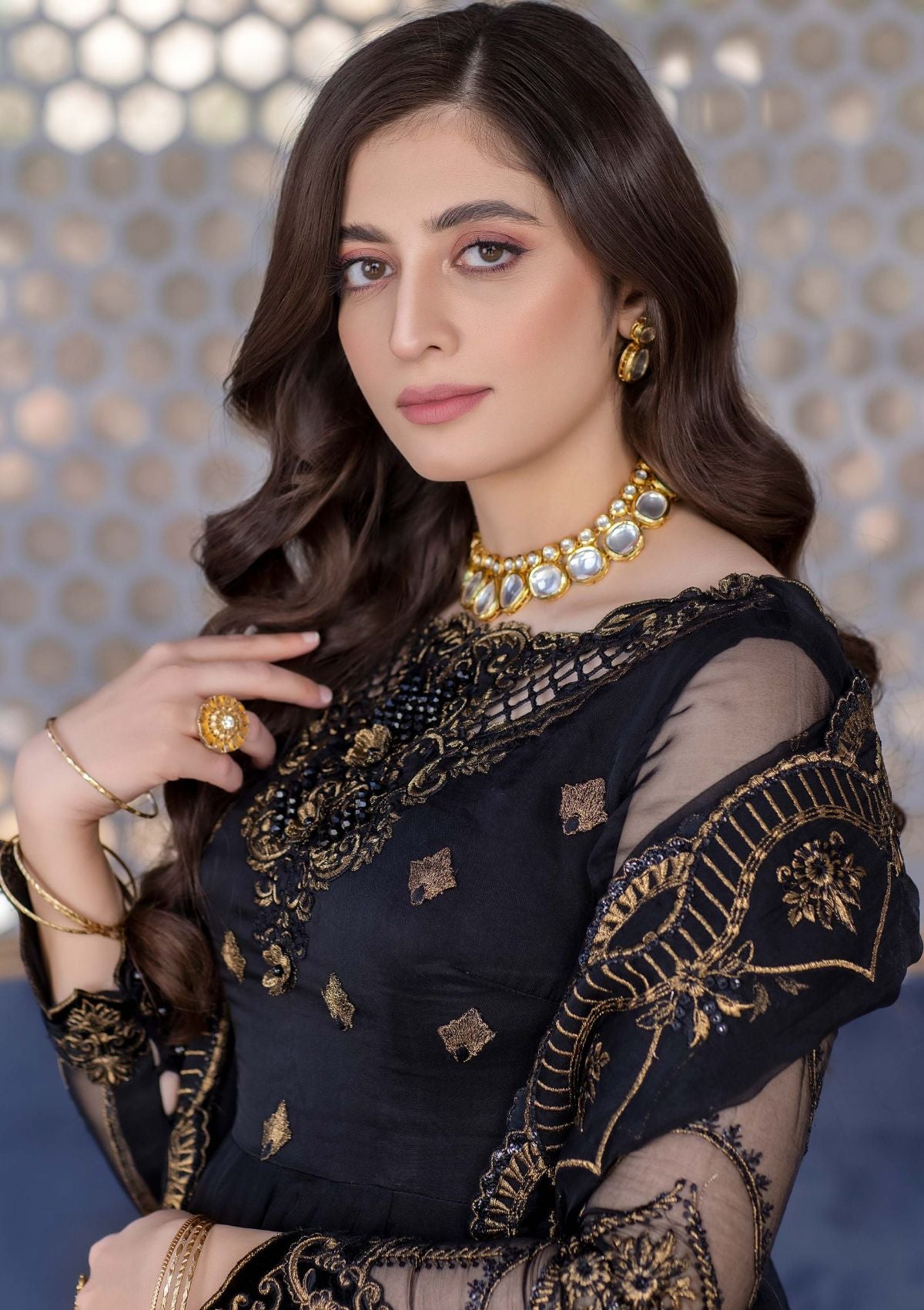 Meem Amor Orgenza Handwork'23 D-05 - Mohsin Saeed Fabrics