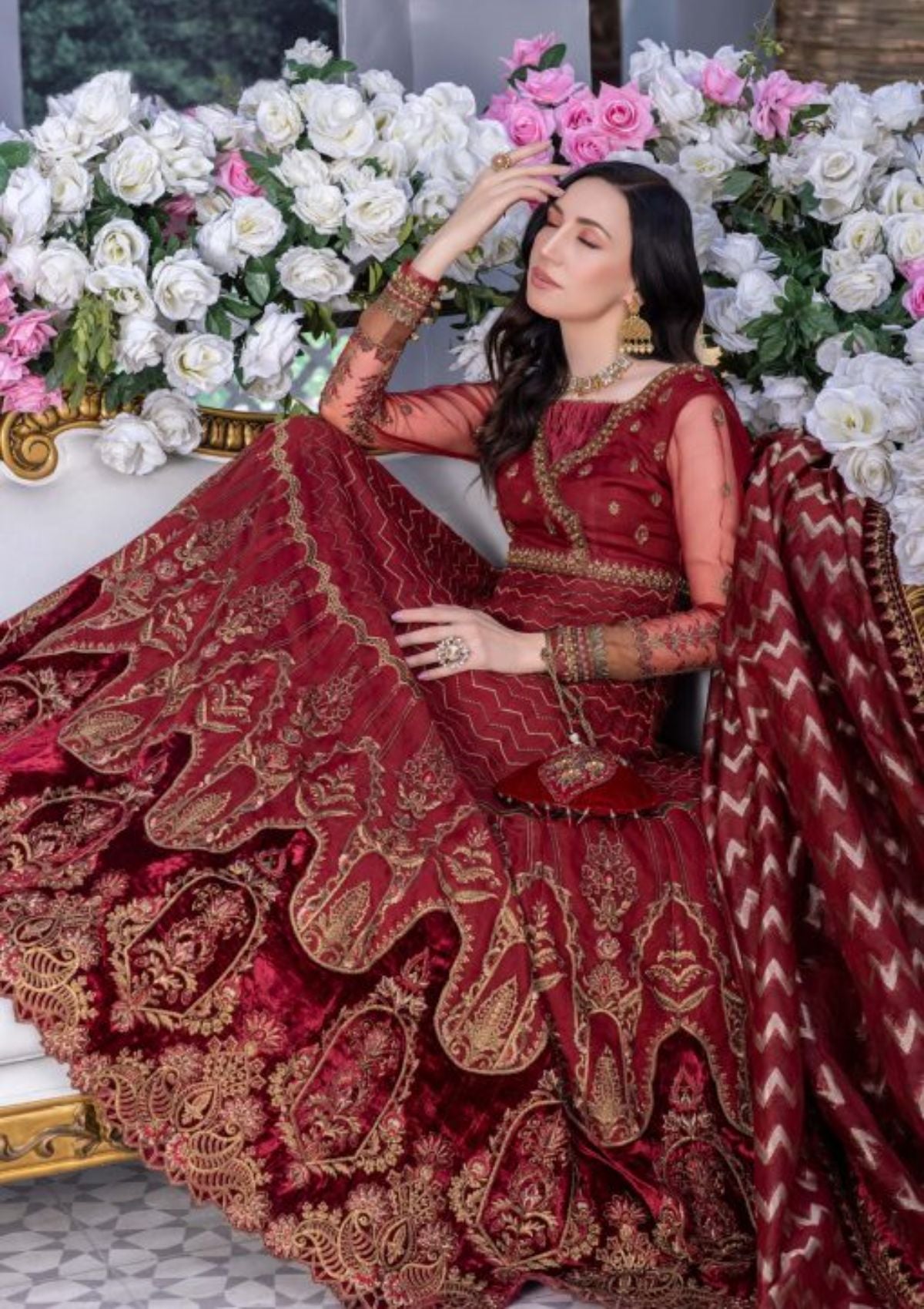 Meem Amor Orgenza Handwork'23 D-03 - Mohsin Saeed Fabrics