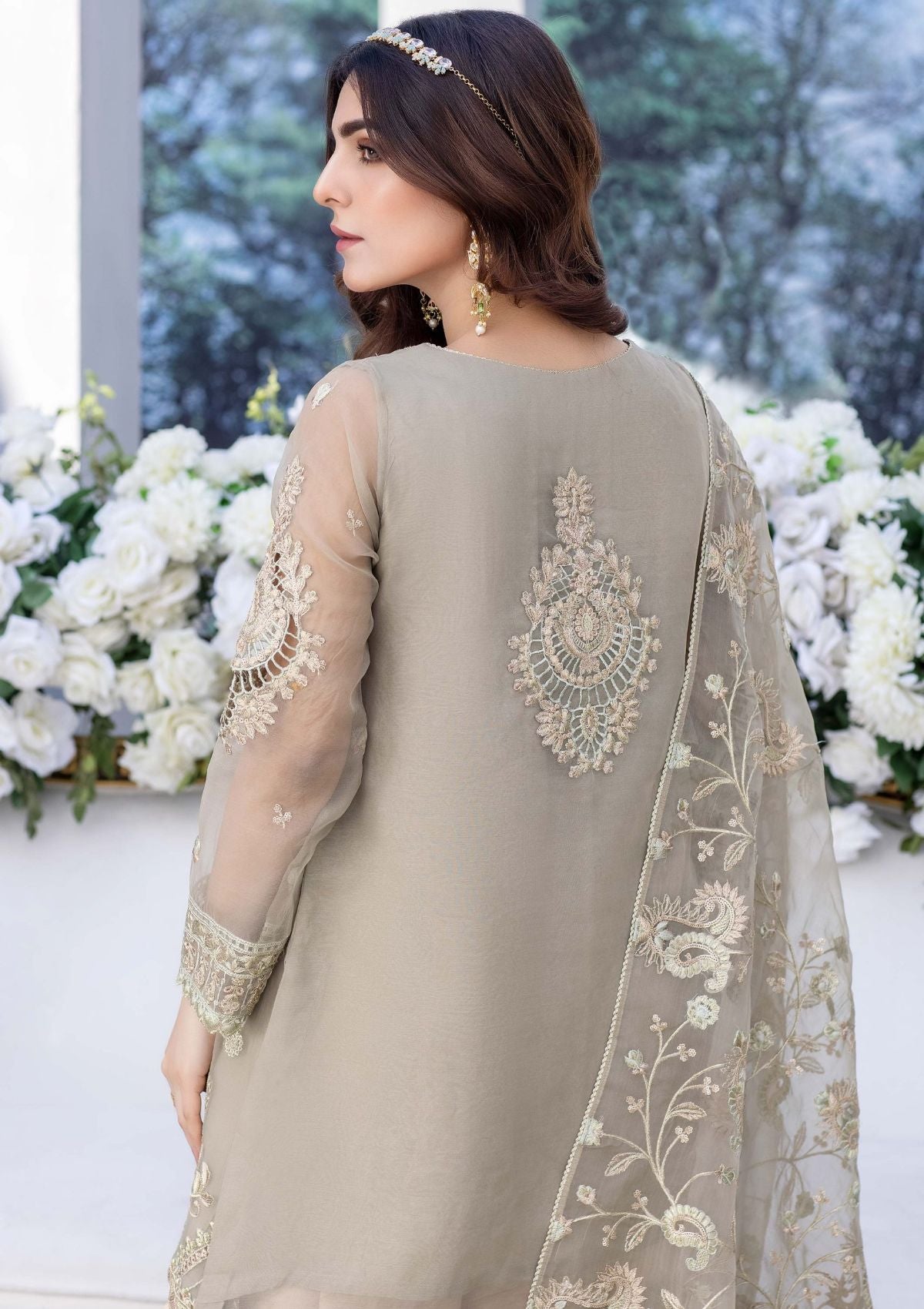 Meem Amor Orgenza Handwork'23 D-02 - Mohsin Saeed Fabrics