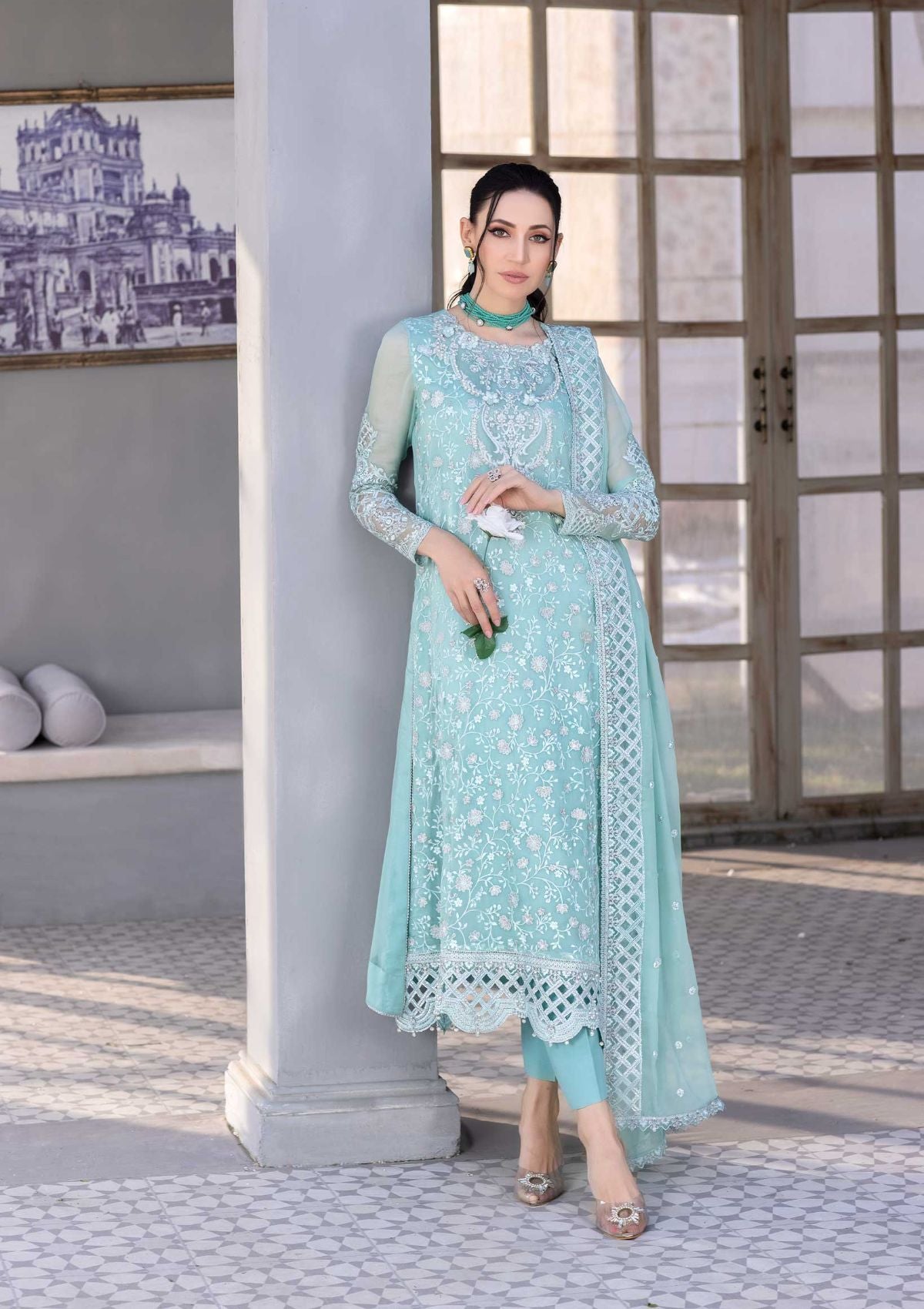 Meem Chiffon Handwork'22 MD-04 - Mohsin Saeed Fabrics
