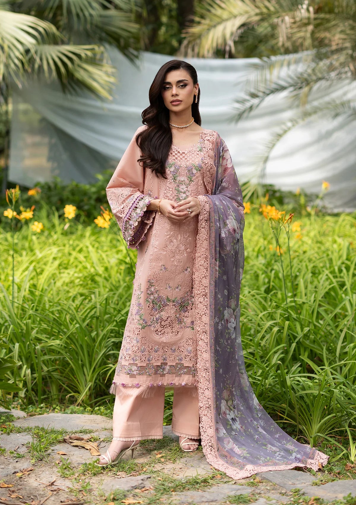 Elaf Luxury Lawn Vol-2'26 ELQ-6A BLUSHING ROSE