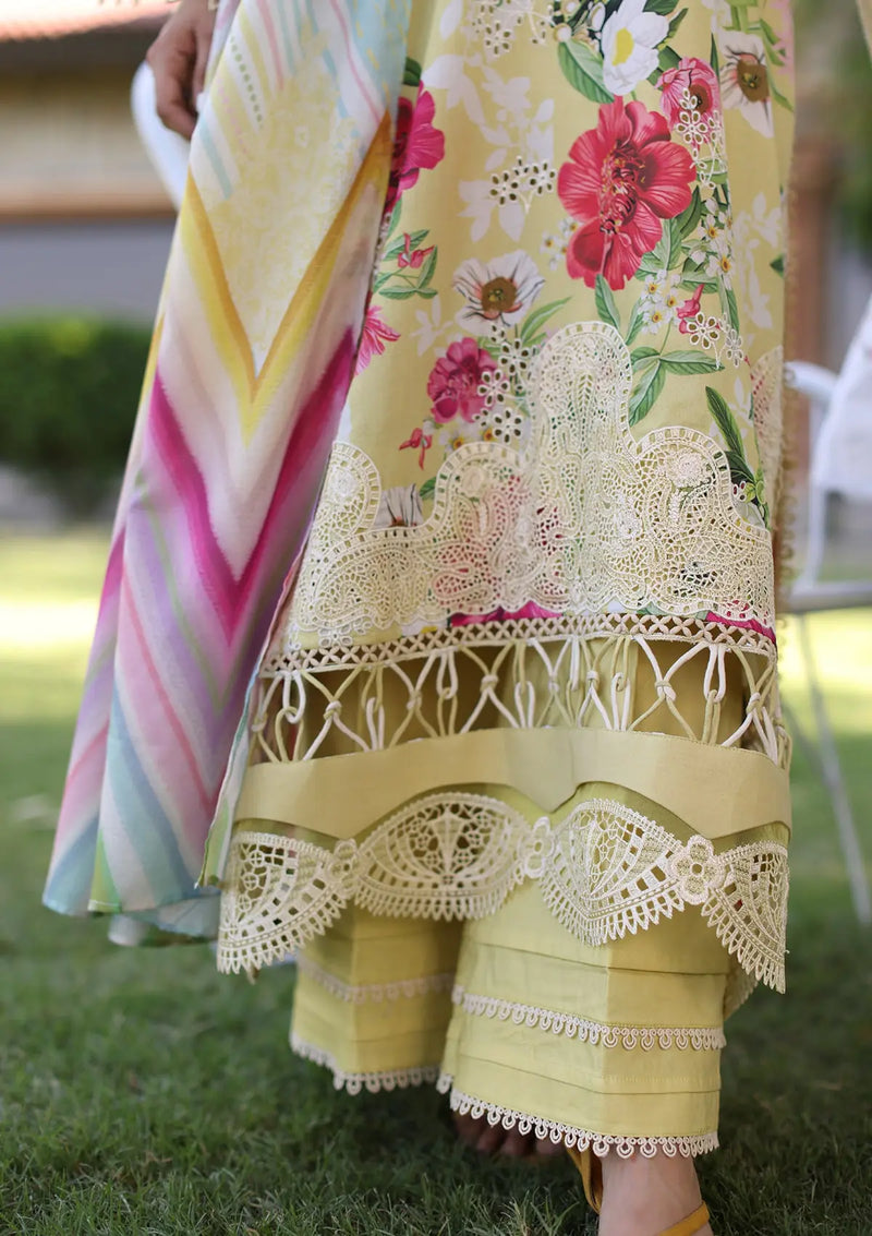 Elaf Print Chikankari Lawn'24 ECK-06A SUNSHINE BOUQUET