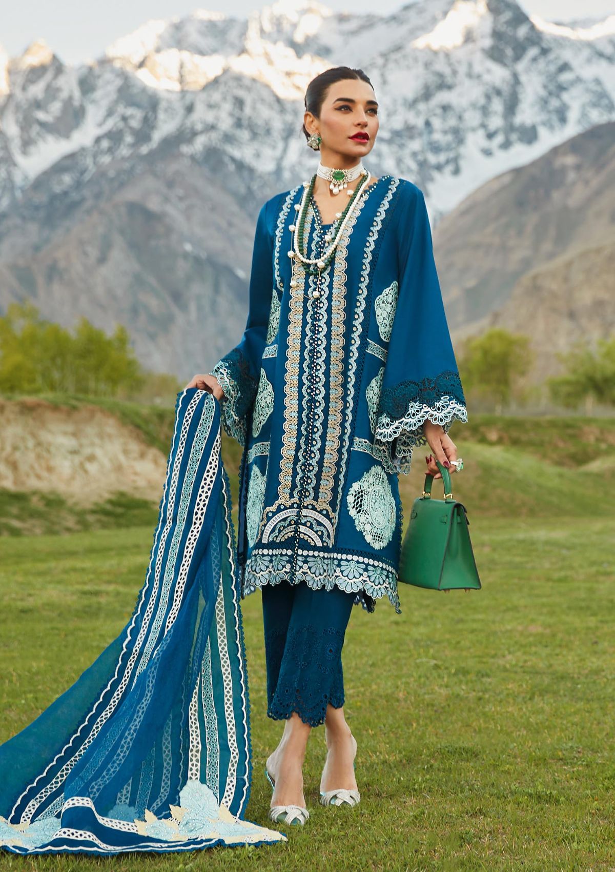 Crimson Luxury Lawn'23 D-7A - Mohsin Saeed Fabrics