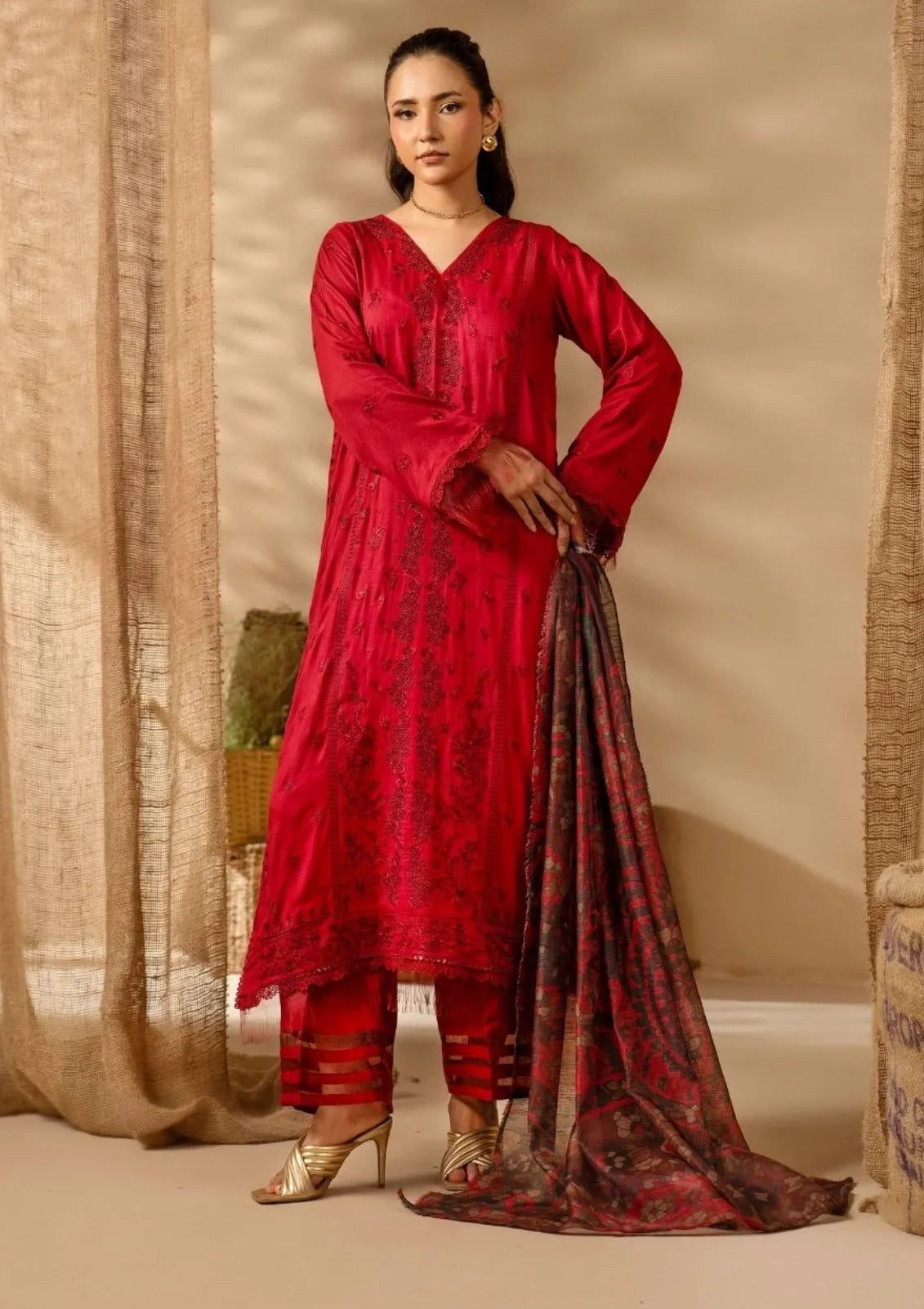 Khoobsurat Emb Slub Linen'25 EK-303