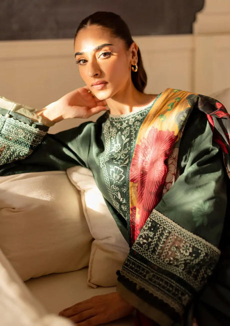 Farasha Seraya Emb Lawn'24 D-06 JADE - Mohsin Saeed Fabrics