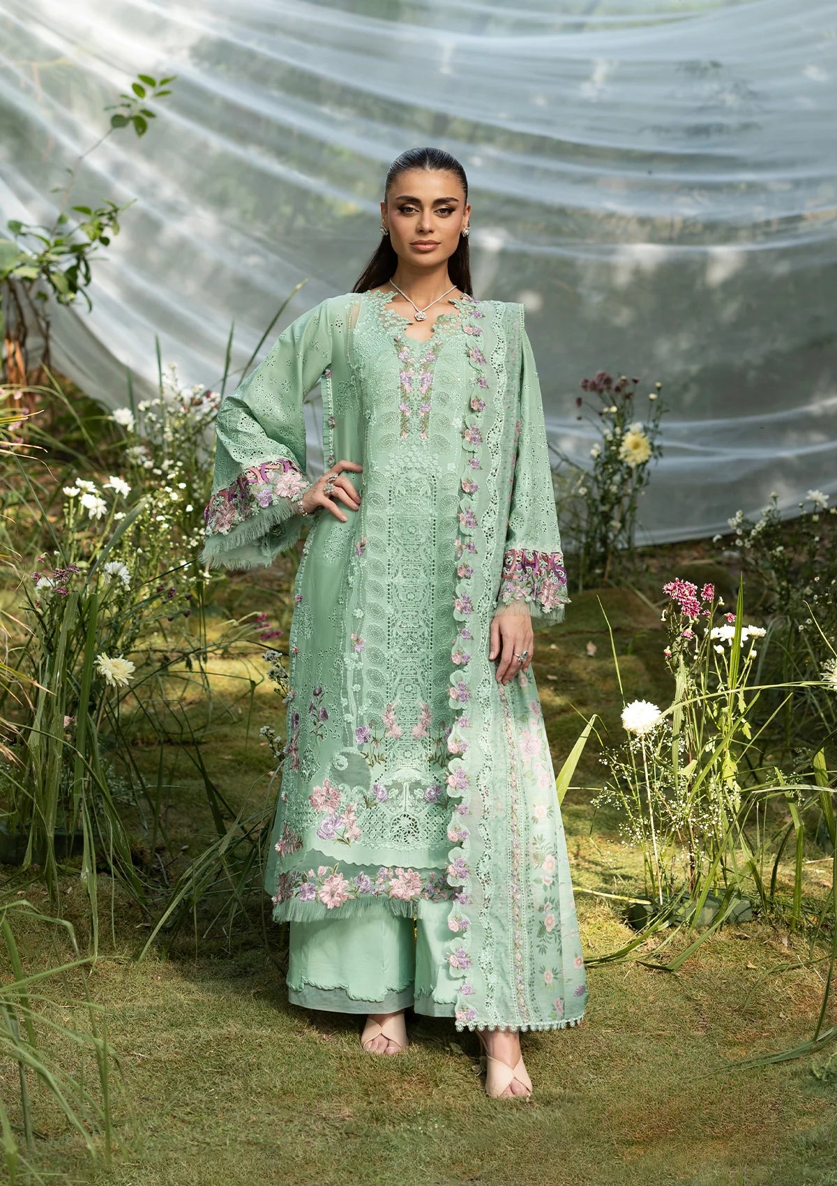 Elaf Luxury Lawn Vol-2'26 ELQ-3A DAISY CHAIN