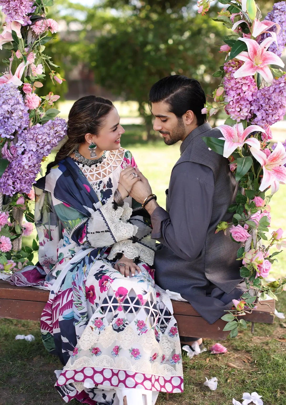 Elaf Print Chikankari Lawn'24 ECK-01A LOVELIGHT - Mohsin Saeed Fabrics