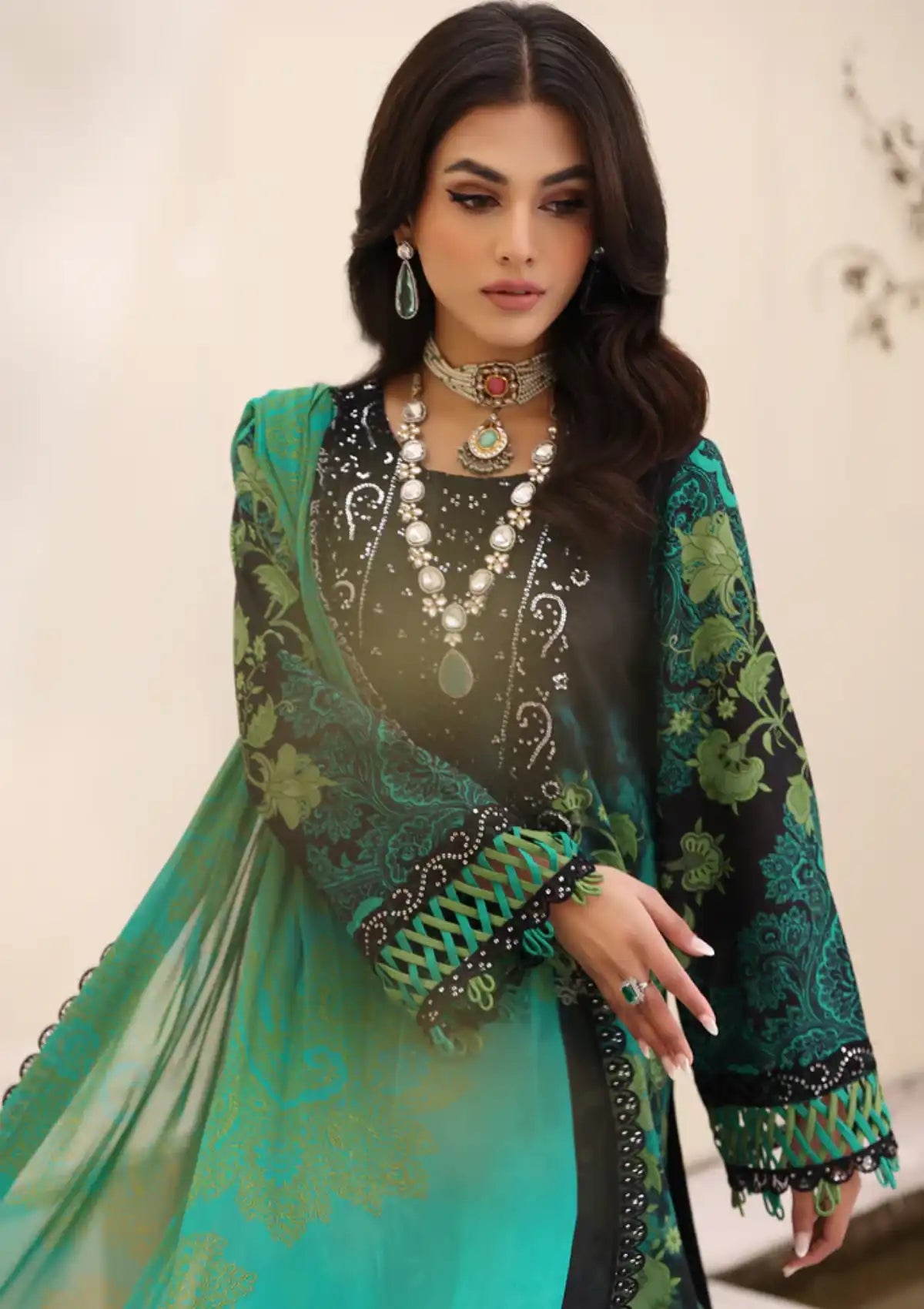 Charizma Naranji Emb Lawn'24 Vol-01 CN4-007 - Mohsin Saeed Fabrics