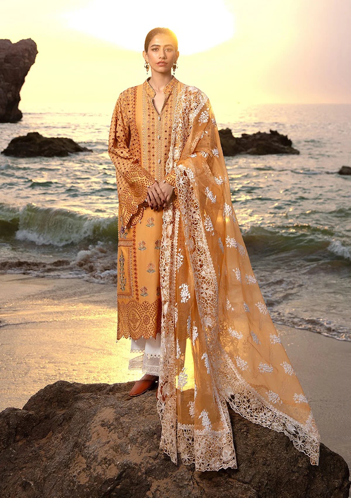 Mohsin Naveed Ranjha Festive Lawn'24 MFL-013 - Mohsin Saeed Fabrics