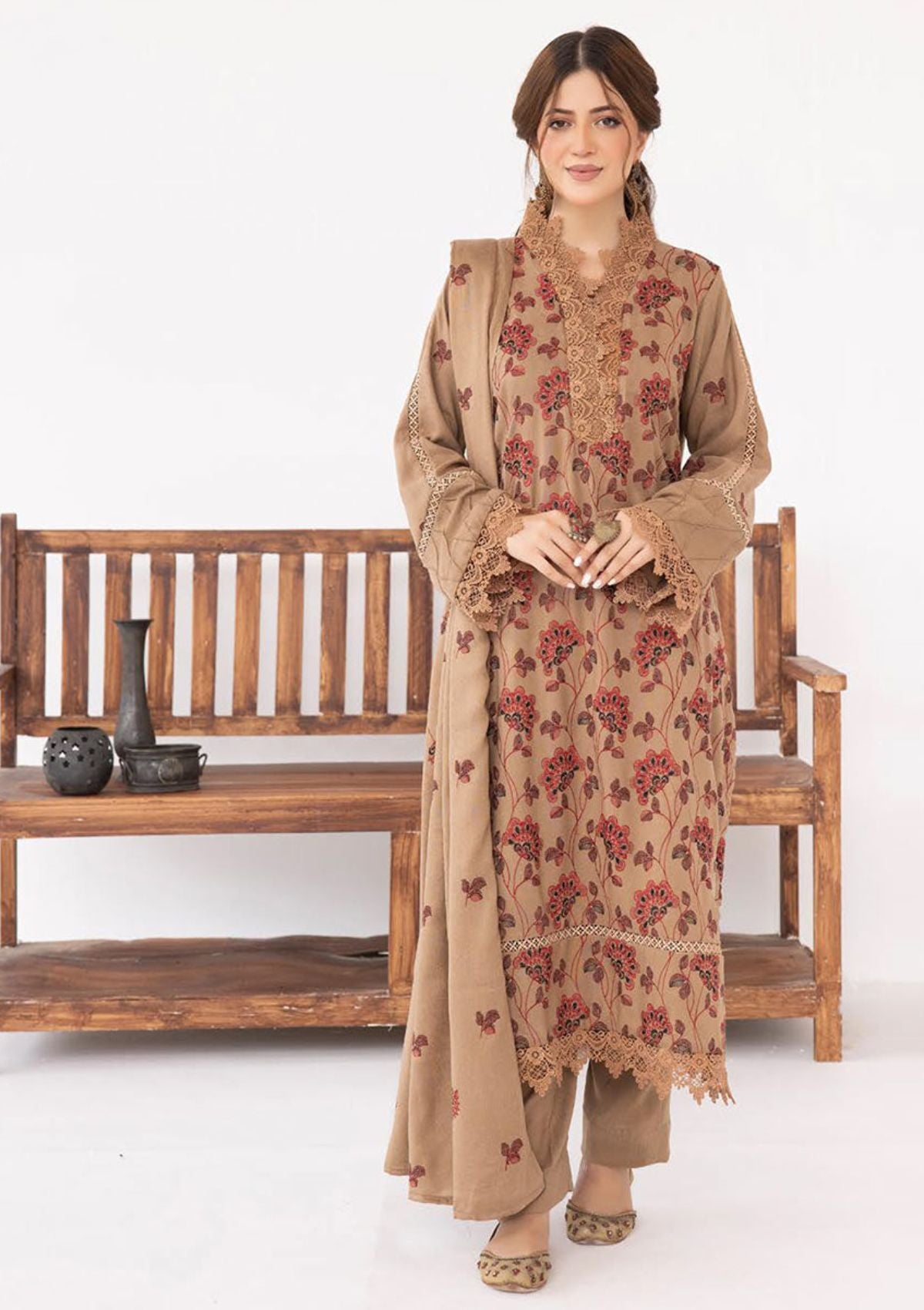Nazakat Peach Leather By Khoobsurat'23 D-05 - Mohsin Saeed Fabrics