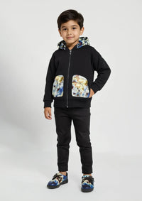 Boys Terry Hoodie in Black