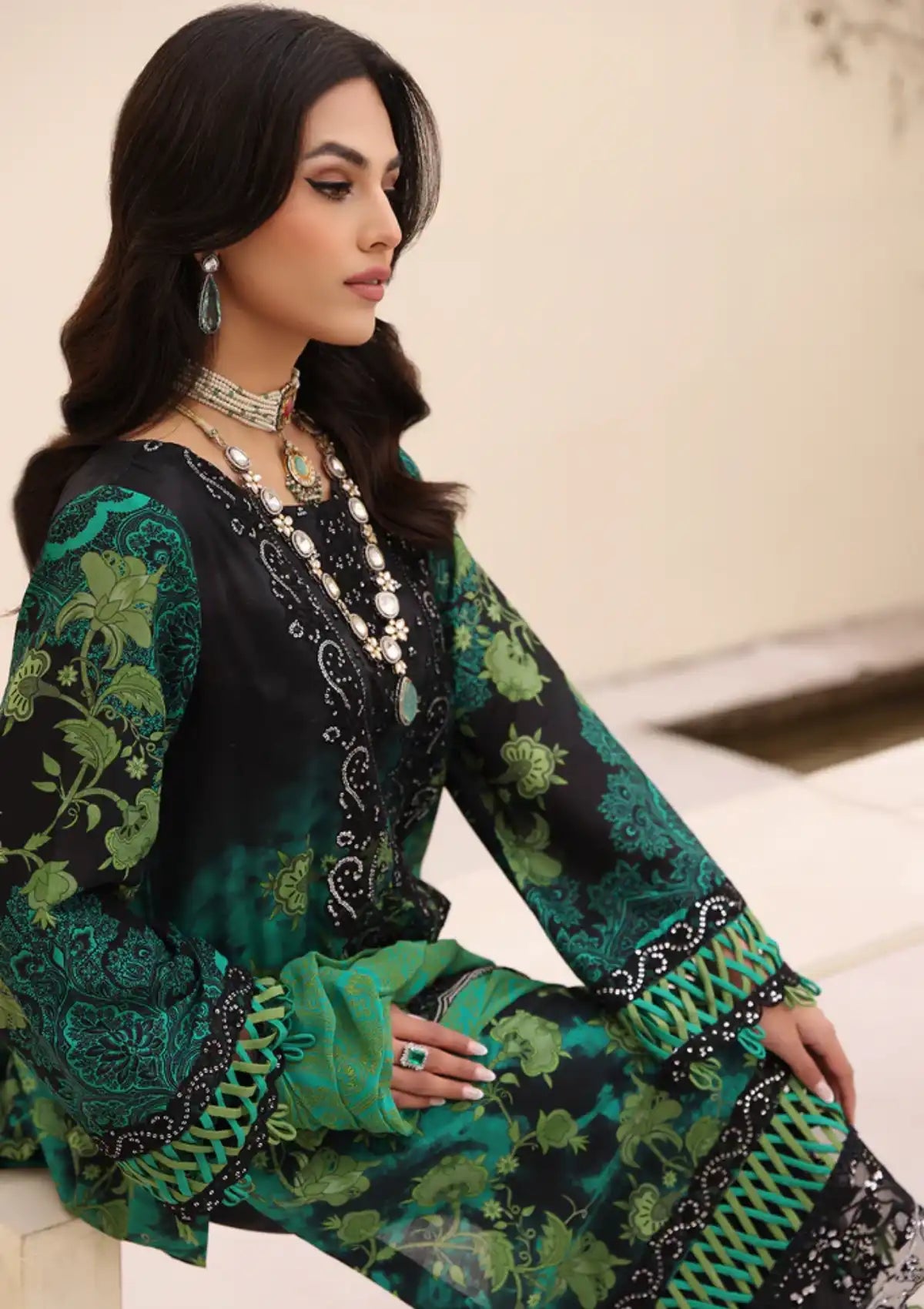 Charizma Naranji Emb Lawn'24 Vol-01 CN4-007 - Mohsin Saeed Fabrics