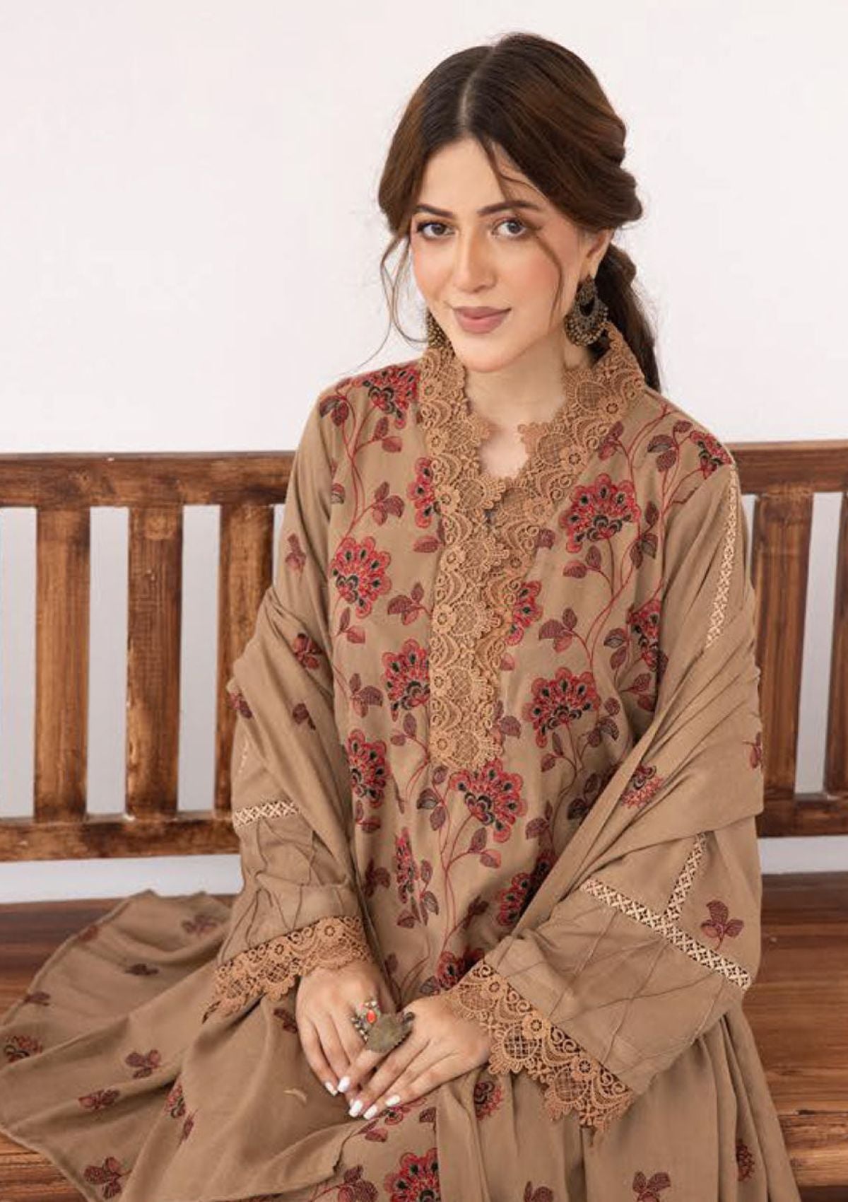 Nazakat Peach Leather By Khoobsurat'23 D-05 - Mohsin Saeed Fabrics