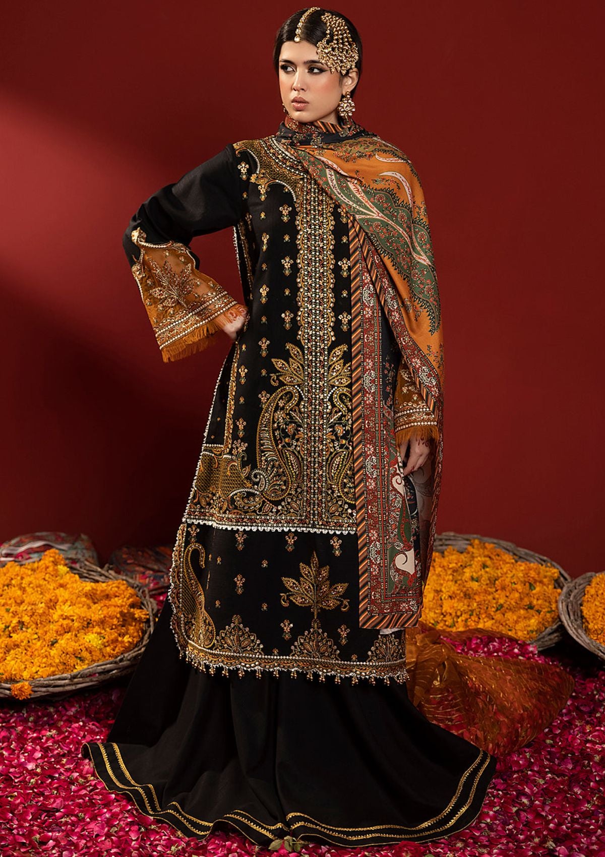 Bin Ilyas Laal Luxury Winter'23 1511-B - Mohsin Saeed Fabrics