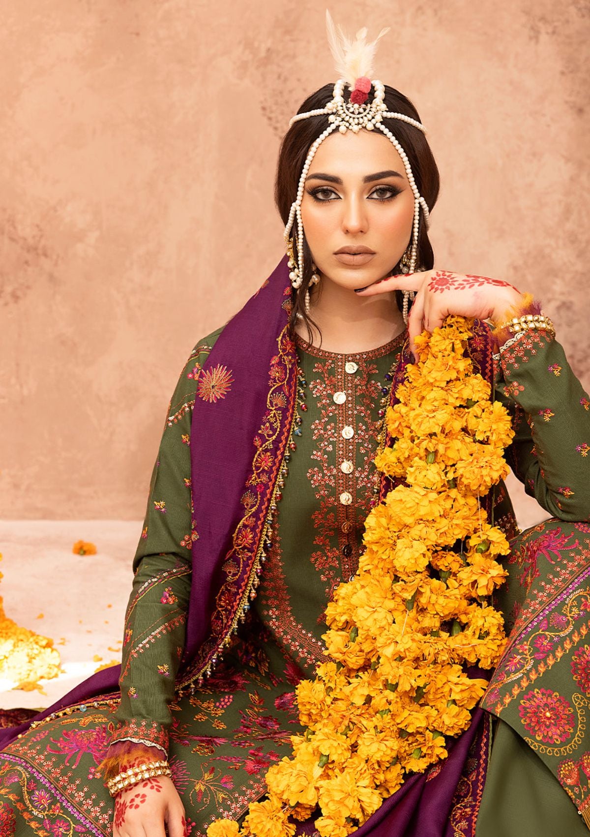Bin Ilyas Laal Luxury Winter'23 1513-A - Mohsin Saeed Fabrics