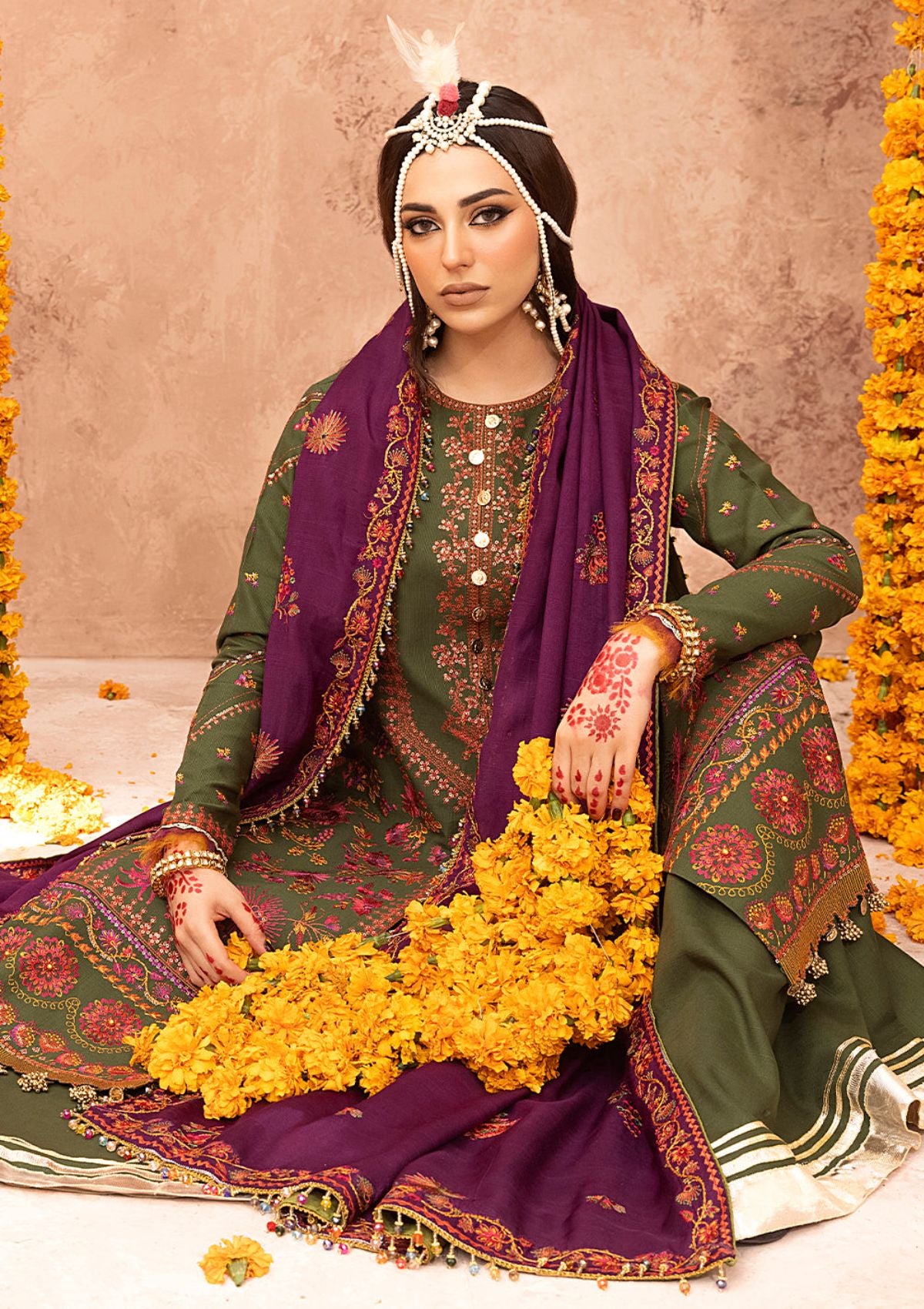 Bin Ilyas Laal Luxury Winter'23 1513-A - Mohsin Saeed Fabrics