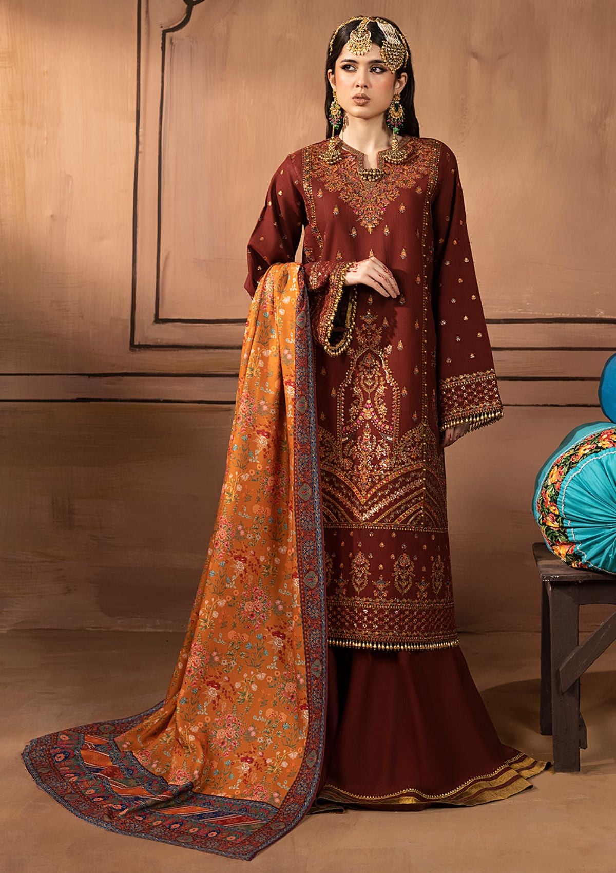 Bin Ilyas Laal Luxury Winter'23 1514-B - Mohsin Saeed Fabrics