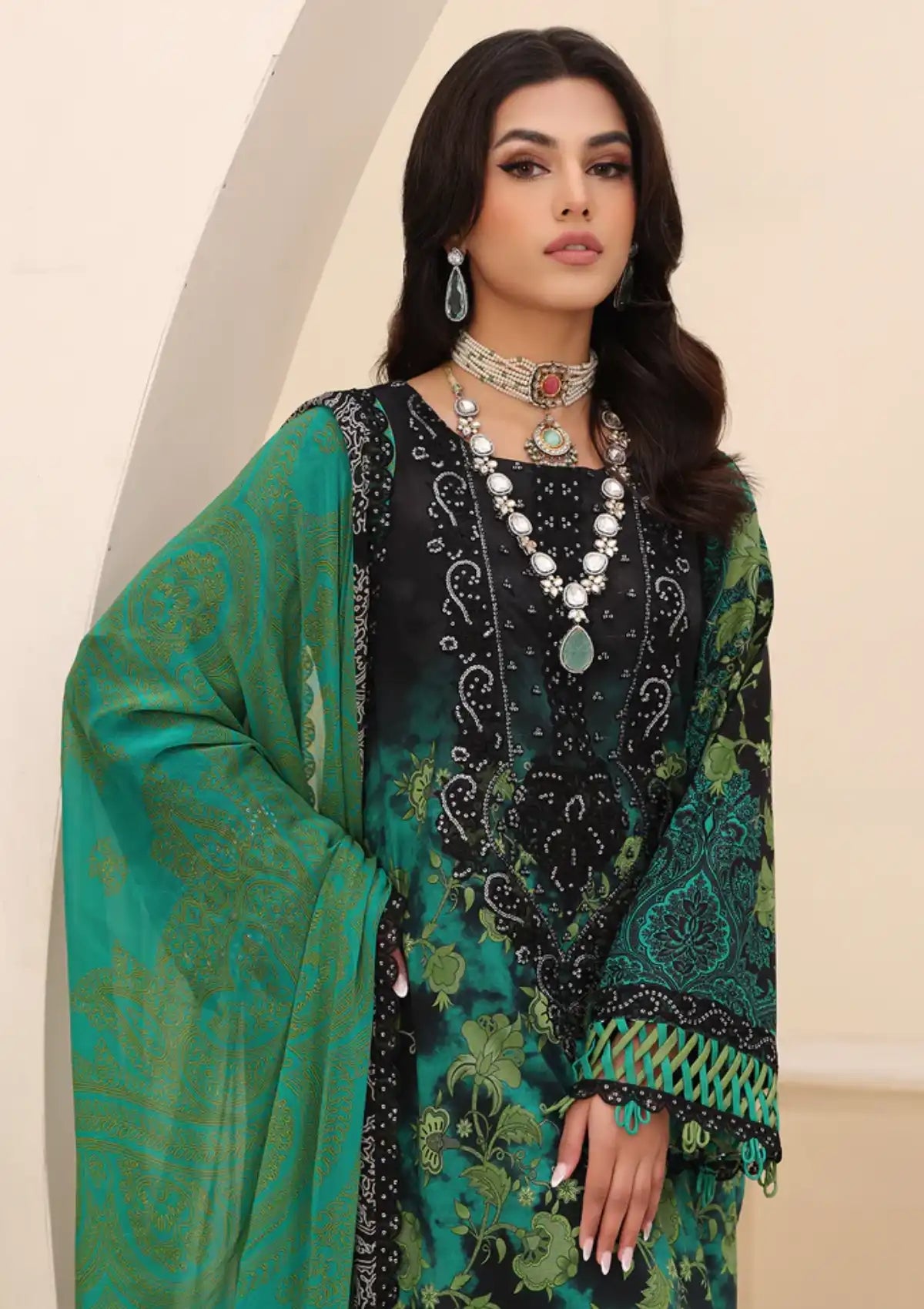 Charizma Naranji Emb Lawn'24 Vol-01 CN4-007 - Mohsin Saeed Fabrics