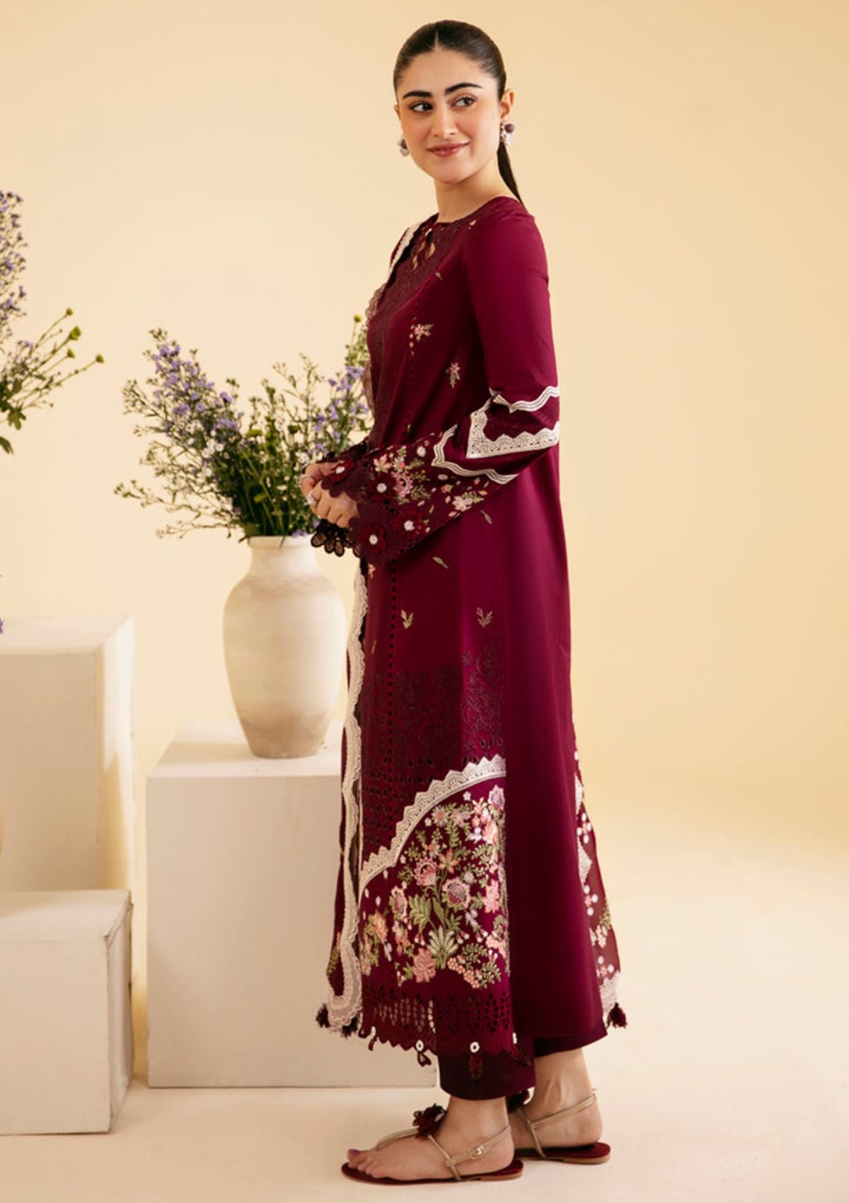 Qalamkar Qlinekari Luxury Lawn'24 SQ-11 ZENAL - Mohsin Saeed Fabrics