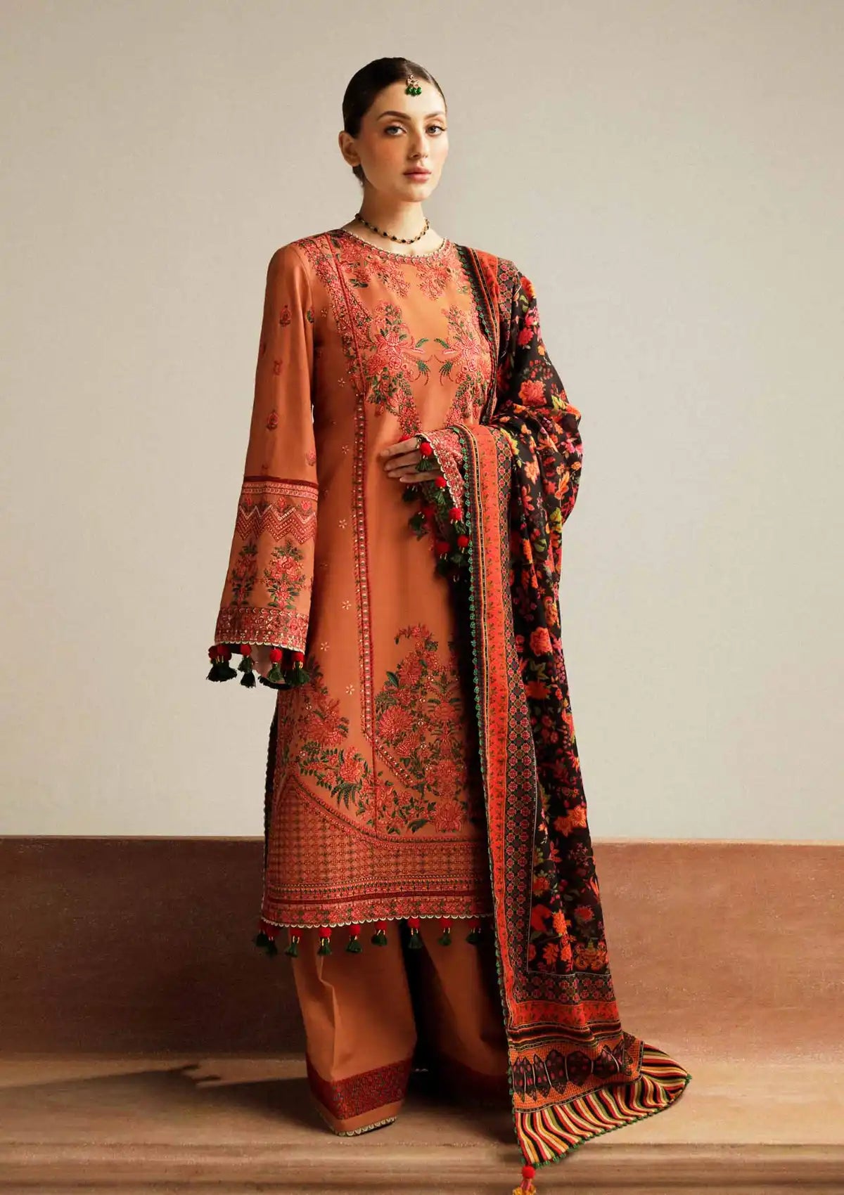 Hussain Rehar Winter Shawl Khaddar'23 Dusky - Mohsin Saeed Fabrics