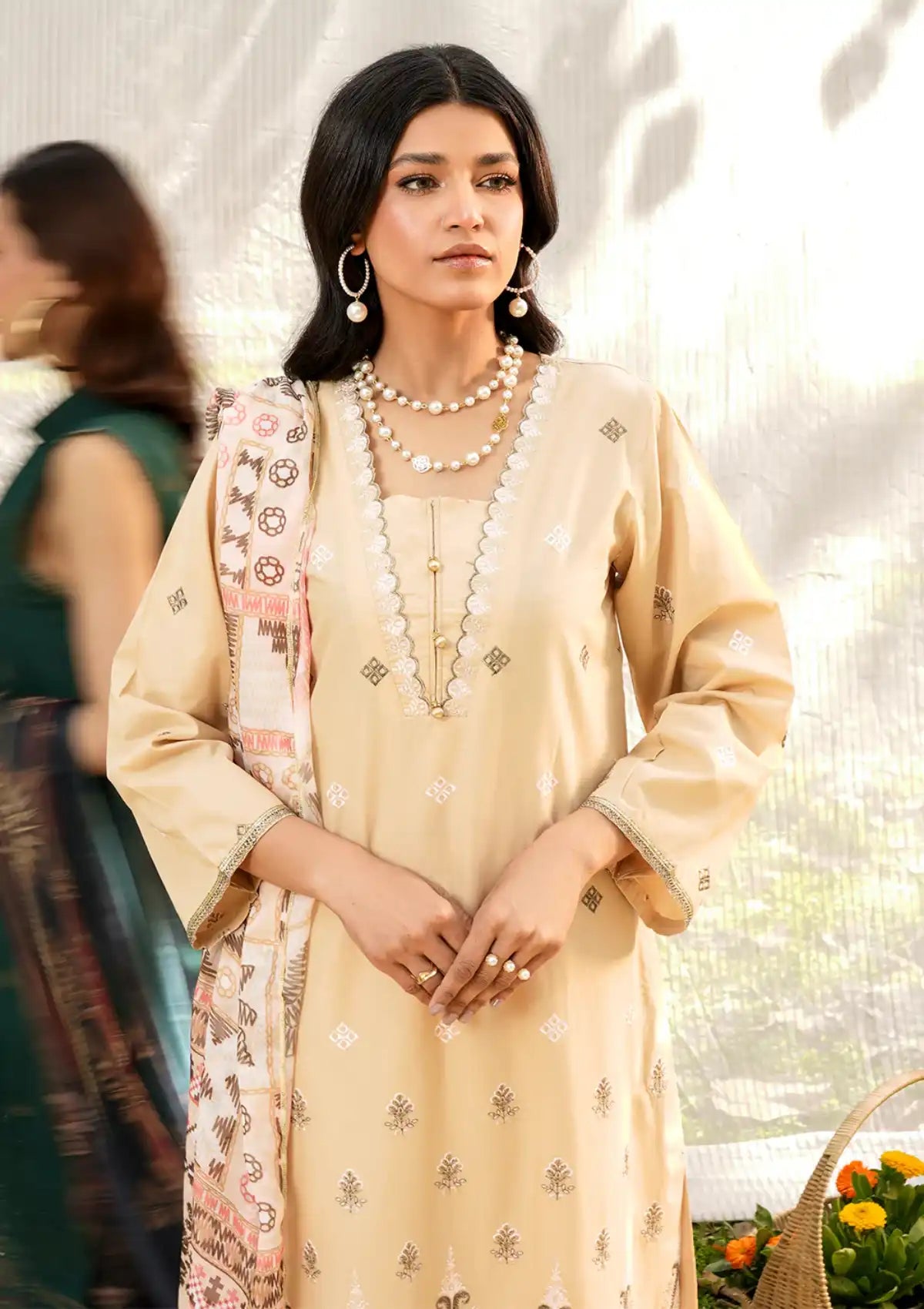 Safwa Skye Emb Lawn'24 Vol-01 SKY-04 - Mohsin Saeed Fabrics