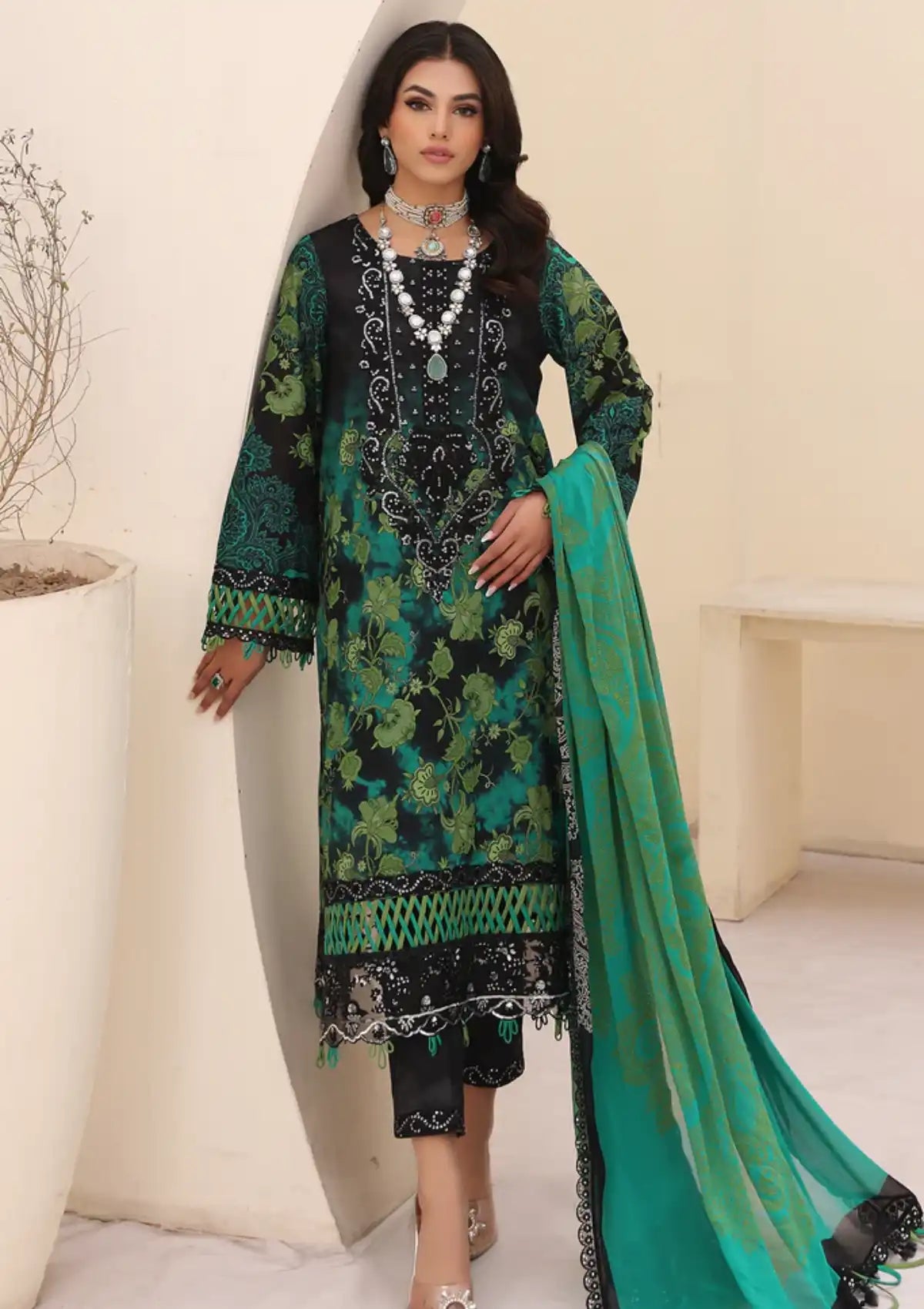Charizma Naranji Emb Lawn'24 Vol-01 CN4-007 - Mohsin Saeed Fabrics