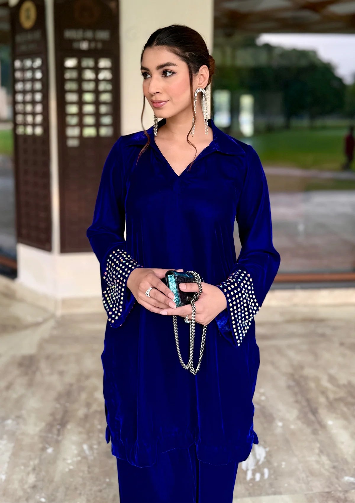 Sidra Fahad Velvet'25 SF - 295  Royal Blue