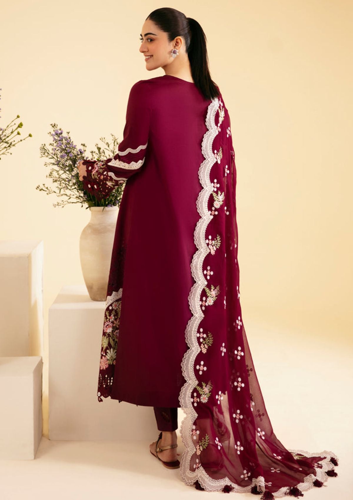 Qalamkar Qlinekari Luxury Lawn'24 SQ-11 ZENAL - Mohsin Saeed Fabrics