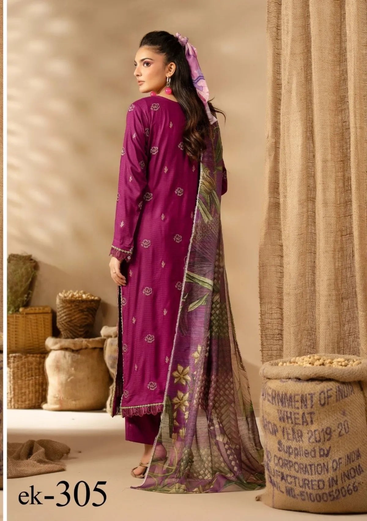Khoobsurat Emb Slub Linen'25 EK-308