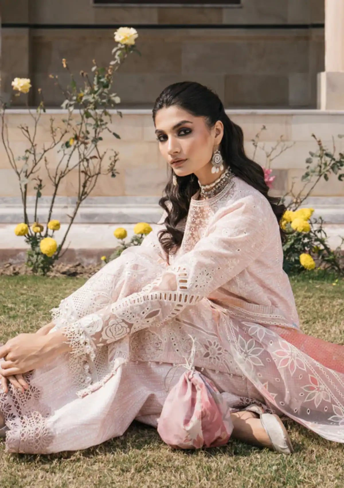 Jazmin Shahkaar Luxury Lawn'24 D-08 - Mohsin Saeed Fabrics