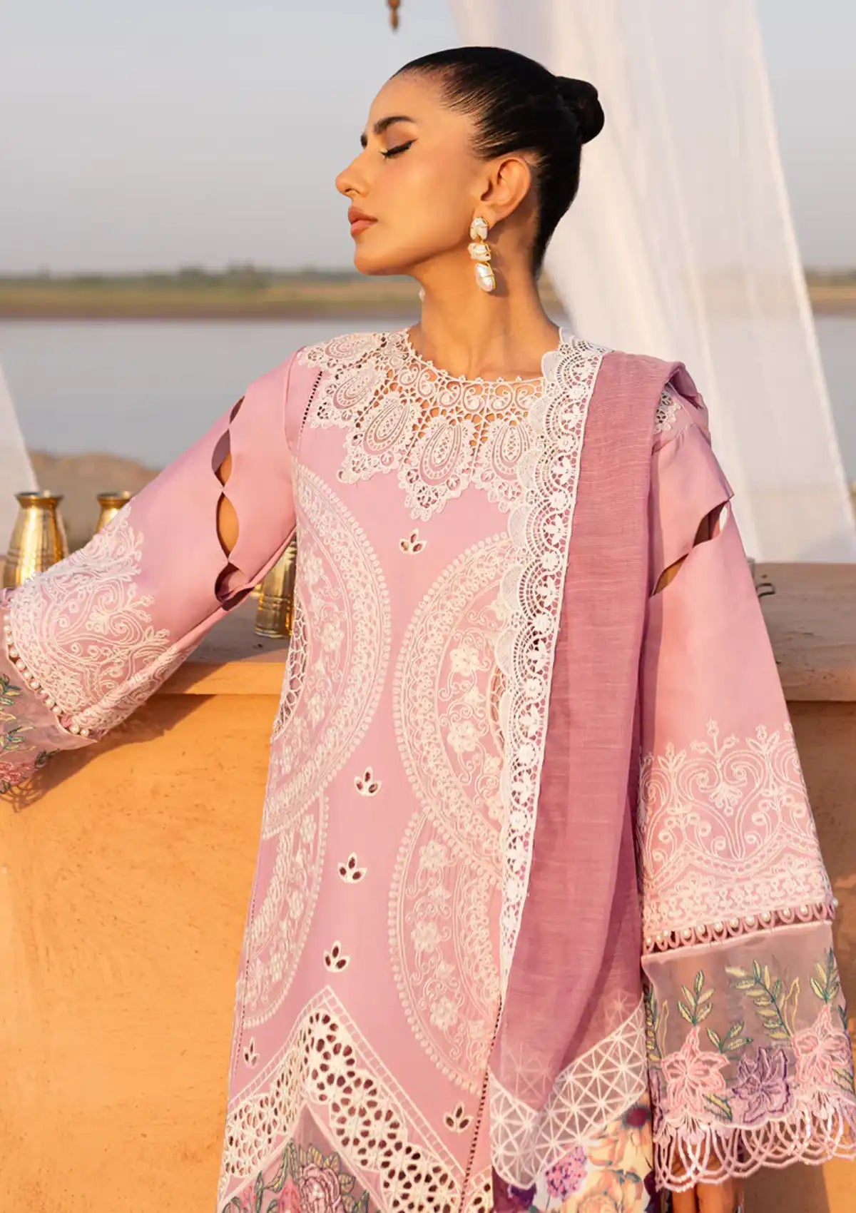 Parishay Janan Luxury Lawn'24 JL-08 - Mohsin Saeed Fabrics