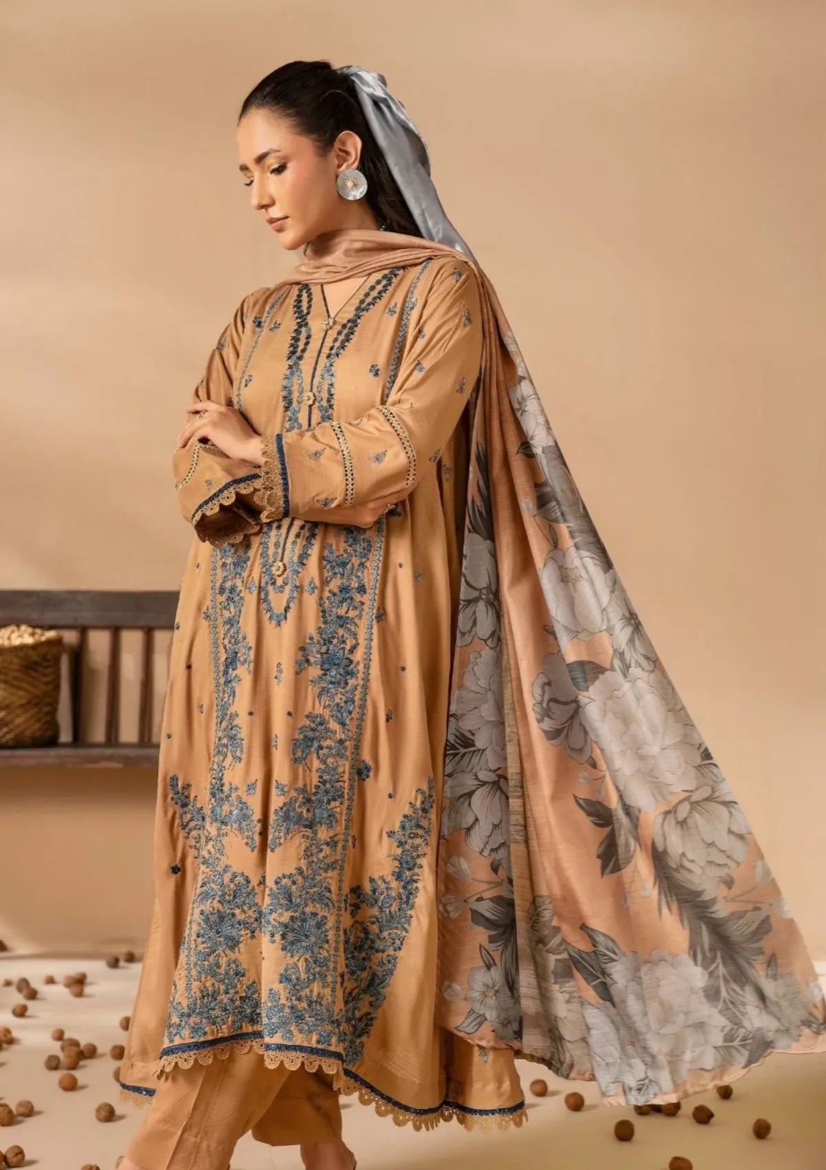 Khoobsurat Emb Slub Linen'25 EK-306