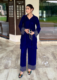 Sidra Fahad Velvet'25 SF - 295  Royal Blue