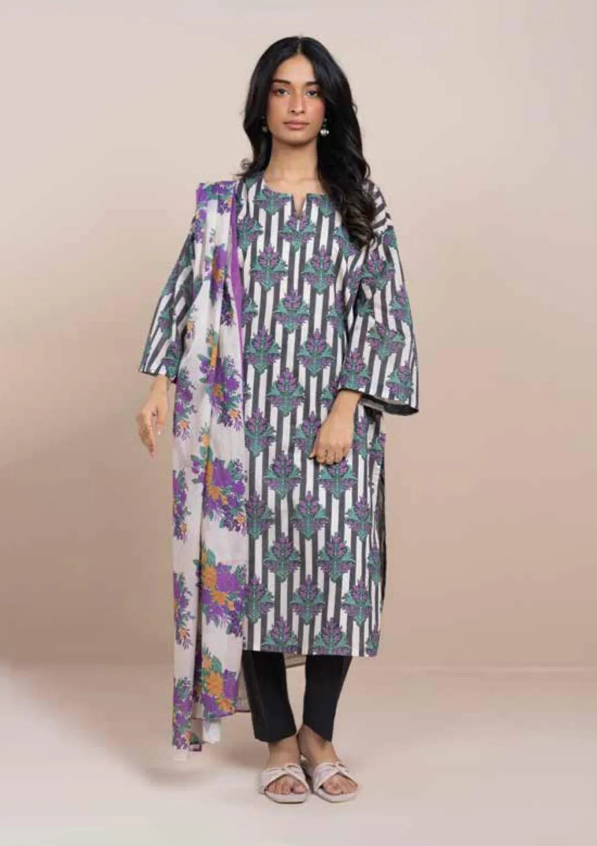 Alkaram Printed Lawn'25 MSB25-67-Black – Mohsin Saeed Fabrics