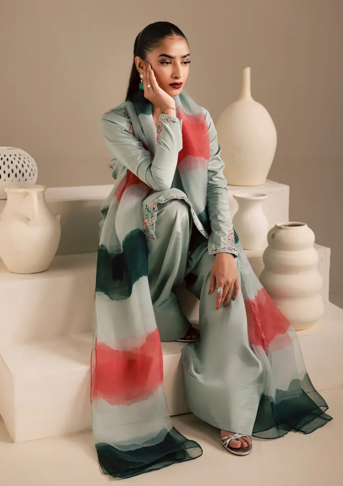 Maria Osama Khan Noir Bliss 2-26' D-03 Ash Mist