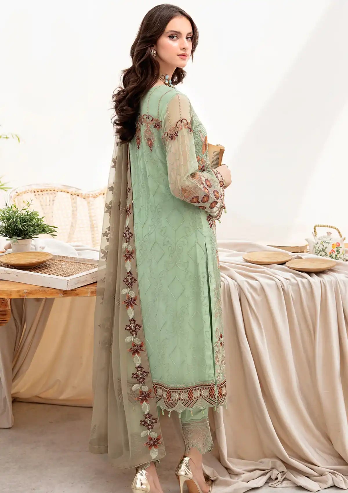 Ramsha Chevron Chiffon'23 Vol-07 A-710 - Mohsin Saeed Fabrics
