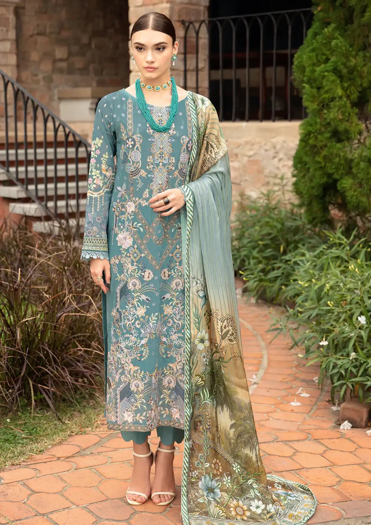 Ramsha Riwayat Emb Lawn'24 Vol-09 Y-907 - Mohsin Saeed Fabrics