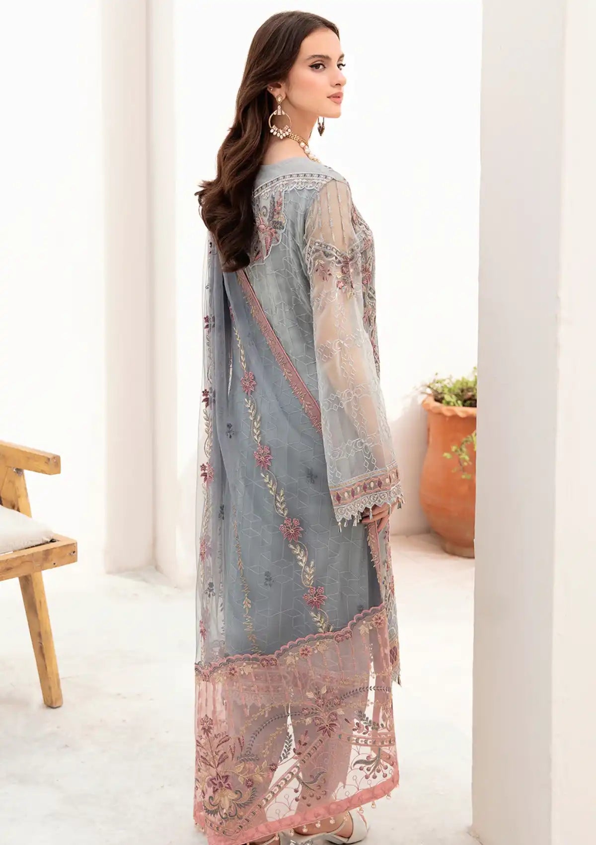 Ramsha Chevron Chiffon'23 Vol-07 A-703 - Mohsin Saeed Fabrics