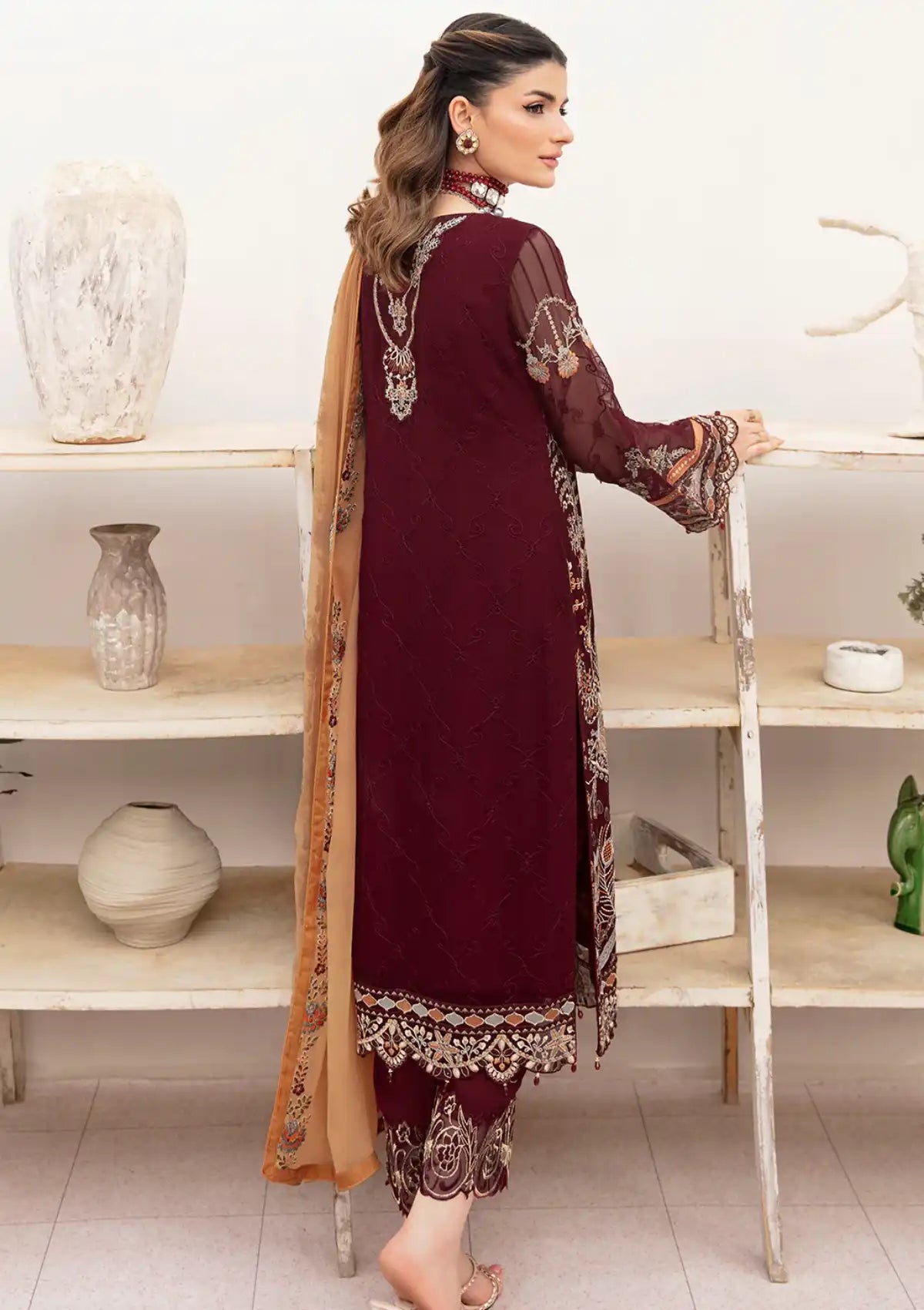 Ramsha Chevron Chiffon'23 Vol-07 A-712 - Mohsin Saeed Fabrics