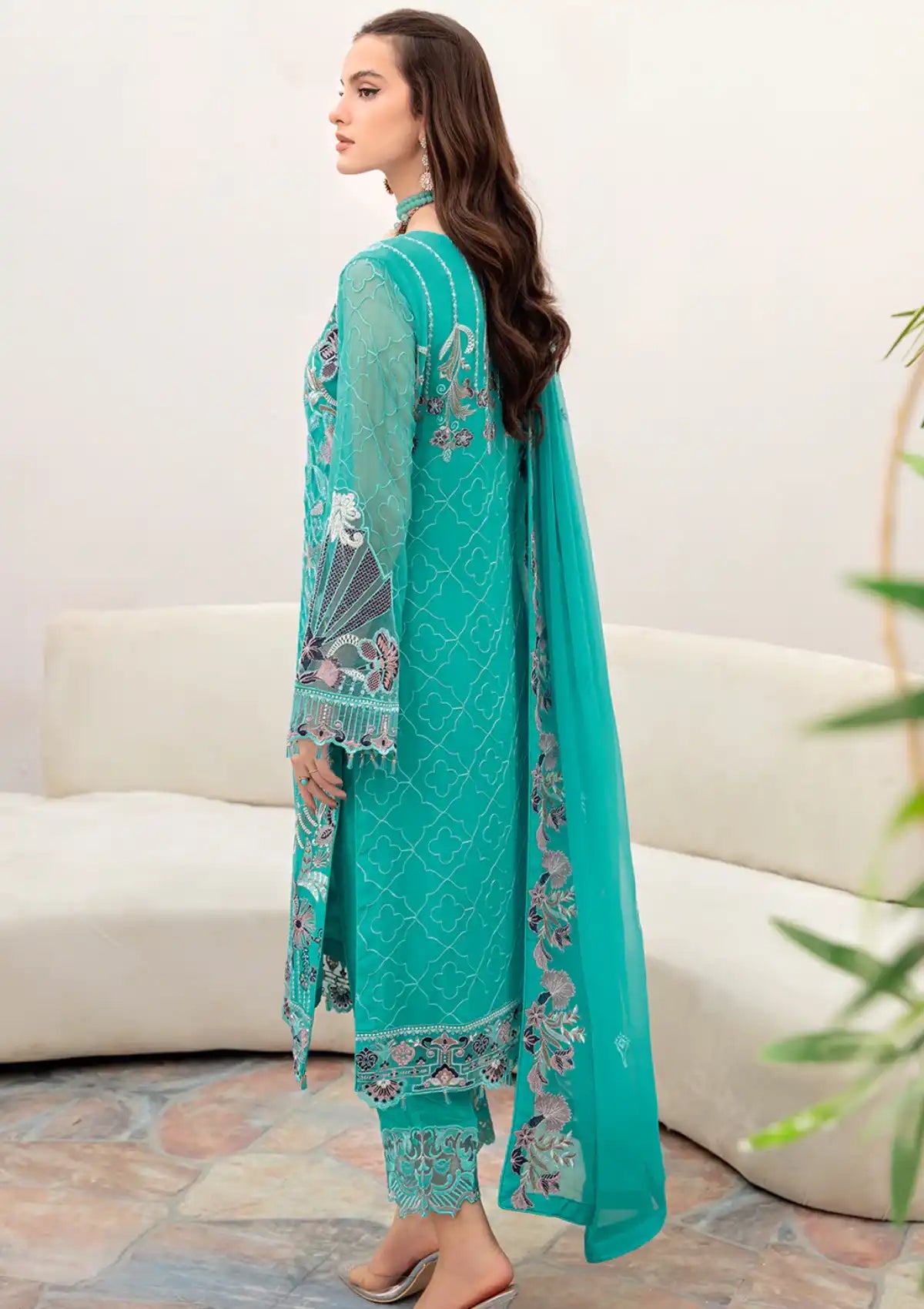 Ramsha Chevron Chiffon'23 Vol-07 A-708 - Mohsin Saeed Fabrics